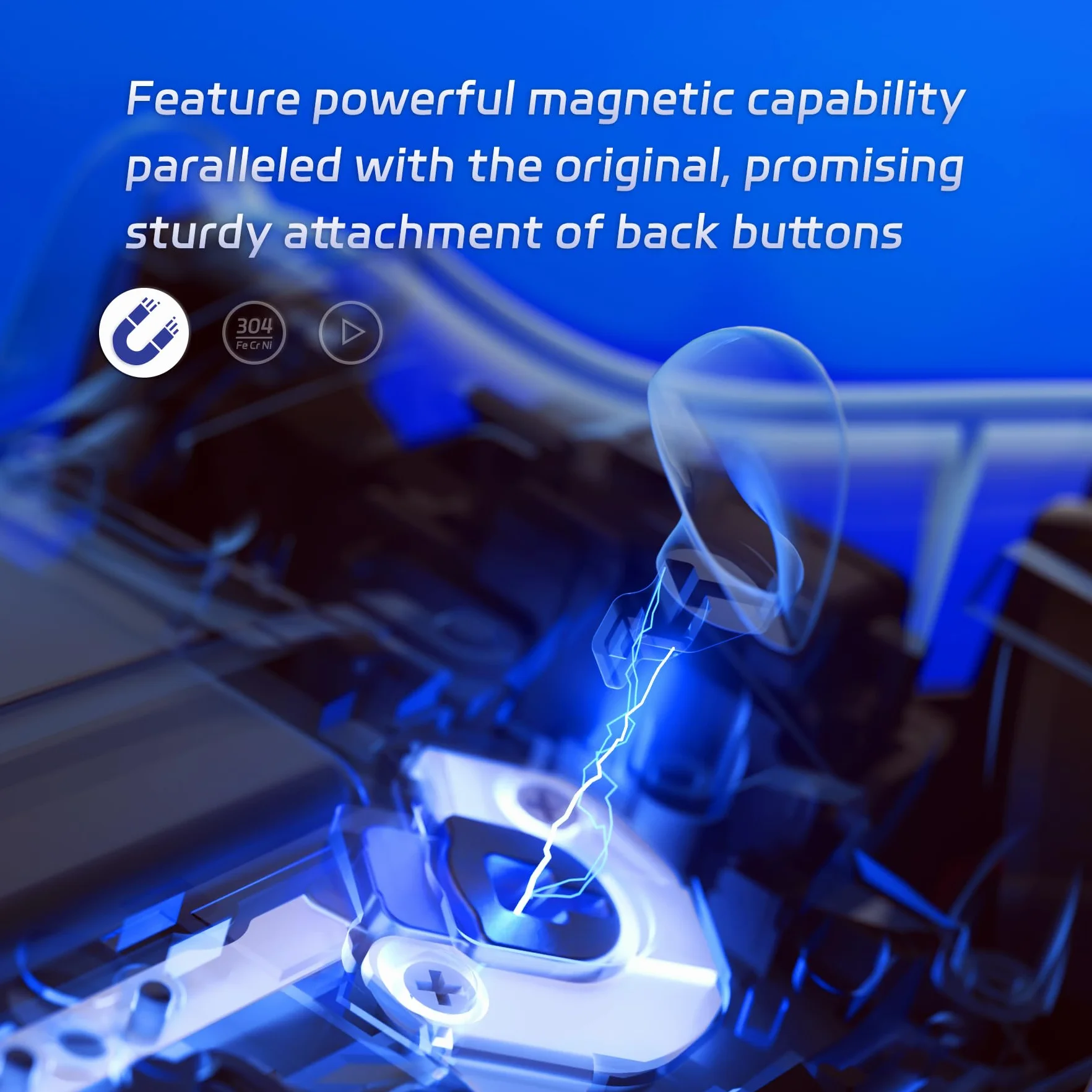 eXtremeRate Zestaw Modułów Magnetycznych do Wymiany Wiosła Tylnych do Kontrolera ps5 Edge,Metalow Części Naprawcze Elementów Magnetycznych do Przycisków Tylnych Controller ps5 Edge-Bez Wiosła Tylnych