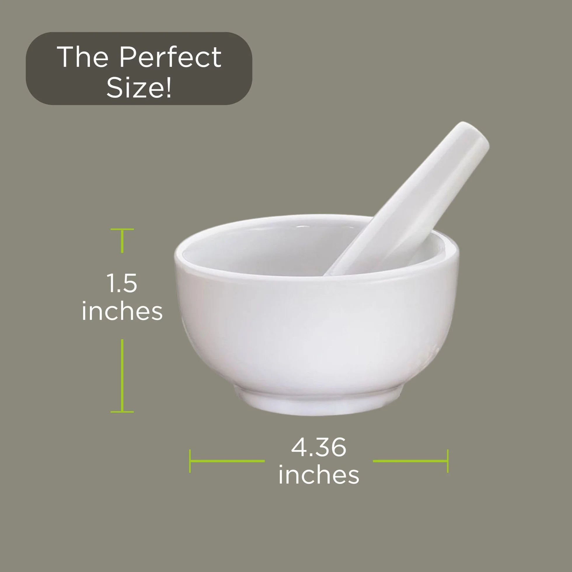 Küchenprofi Moździerz z tłuczkiem, mały, porcelana, nadaje się do mycia w zmywarce, Ø 7 cm, strona wewnętrzna i końcówka tłuczka, szorstka, rozdrabniacz do pestek, przypraw, orzechów, pieprzu lub ziół