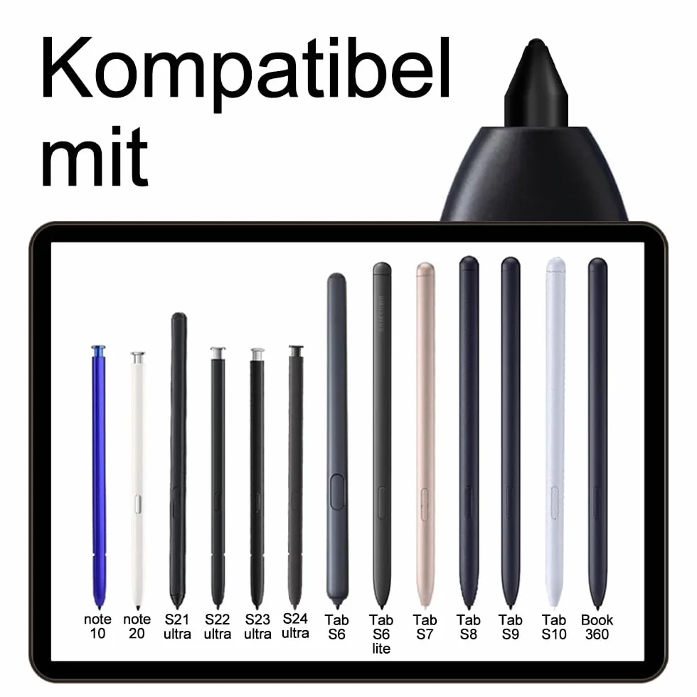 5 szt. wymienne końcówki do Samsung Galaxy Tab S10 Plus / S10+ Plus / S10 Ultra S Pen, wymienne końcówki do Samsung S Pen (5 szt. czarne)