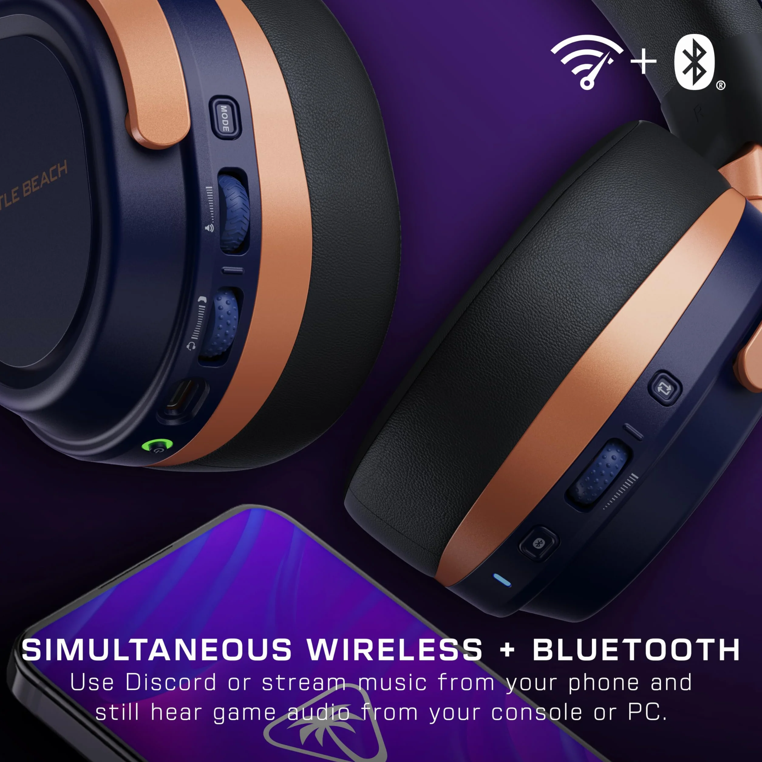 Turtle Beach Stealth 700 - Bezprzewodowe wieloplatformowe słuchawki gamingowe ze wzmocnieniem dźwięku do konsoli Xbox Series X|S, Xbox One, PC, PS5 i Mobile - Cobalt
