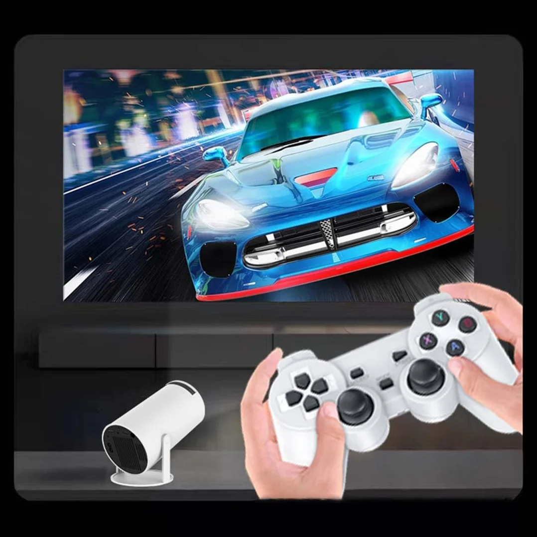 X10 Plus retro konsola do gier z projektorem, projektor do gier 4K retro z 2 kontrolerami bezprzewodowymi, wyjście HDMI, WiFi