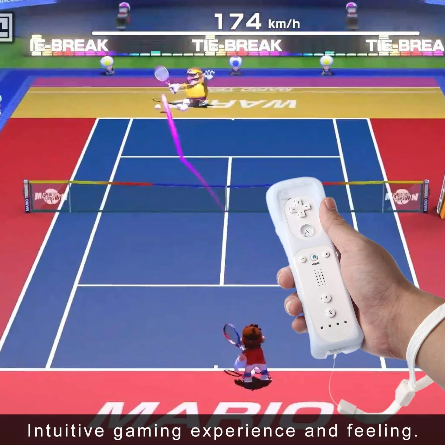 Mribo Wii Controller, pilot do gier kompatybilny z Nintendo Wii/Wii U, z bezpłatnym silikonowym etui i paskiem na nadgarstek