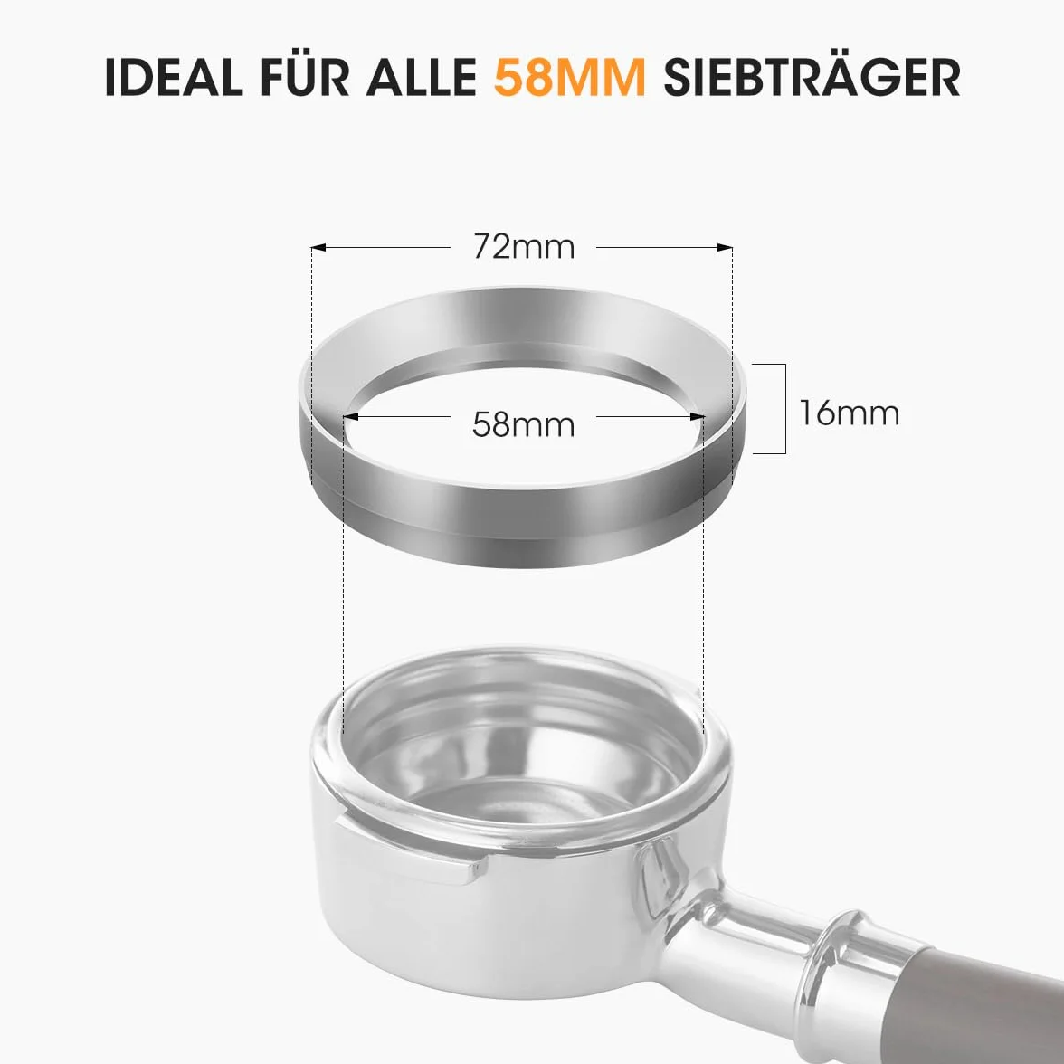 AIEVE lejek dozujący 58 mm do ekspresu kolbowego, kompatybilny z Rancilio Silvia, Bezzera BZ10