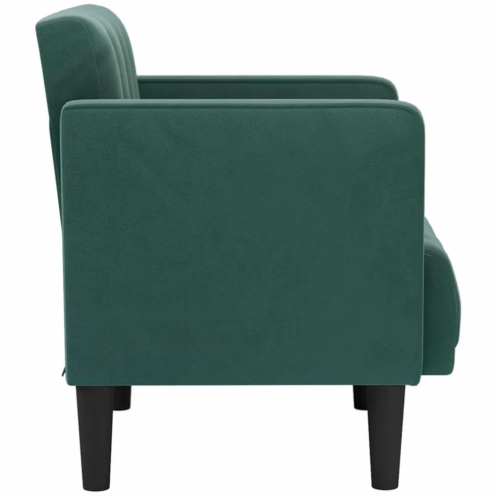 vidaXL Fotel z podłokietnikami, ciemnozielony, 53 cm, aksamit, fotel do oglądania telewizji, fotel relaksacyjny, sofa pojedyncza, sofa relaksacyjna, fotel wypoczynkowy, fotel do salonu