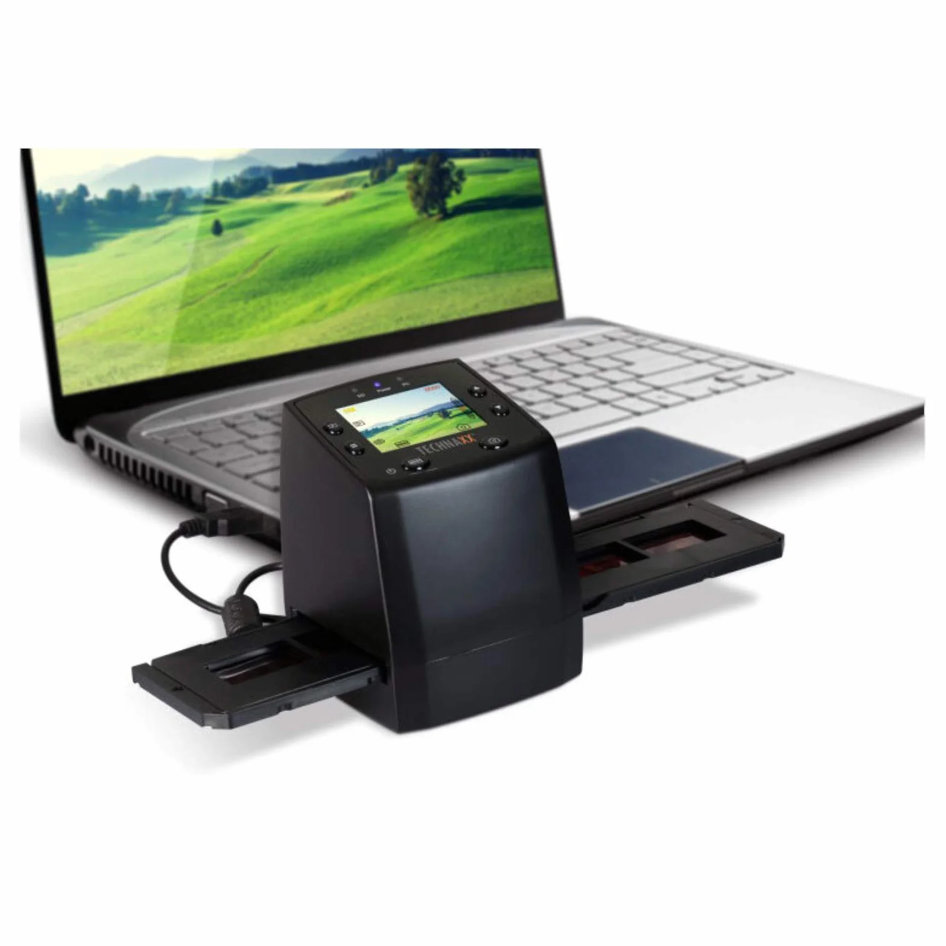 Technaxx 4166 DigiScan DS-02 skaner do negatywnych filmów i folii slajdów (gniazdo na kartę SD, wyświetlacz TFT 6.1 cm, USB 2.0)