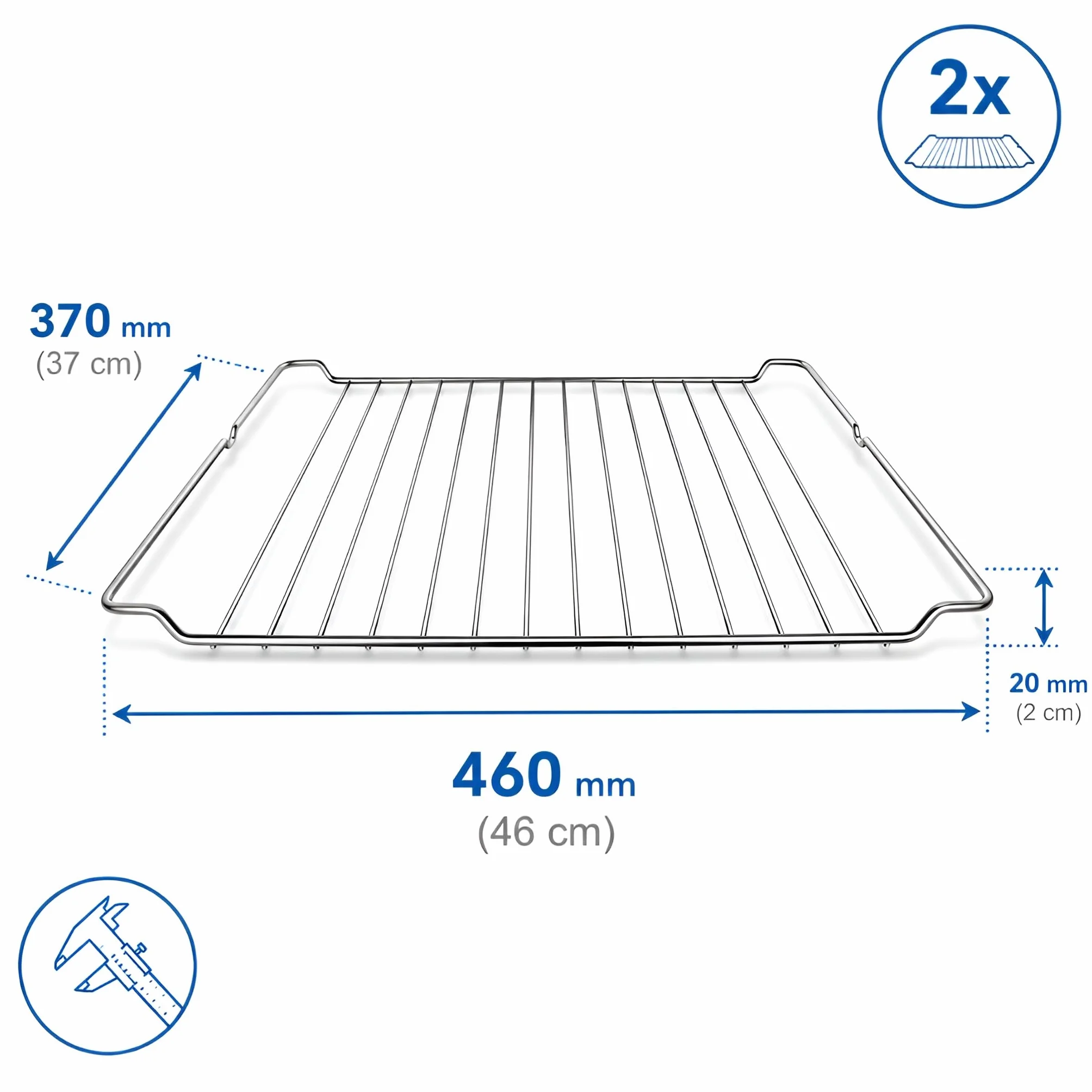 MIRTUX 2 x kratki - Grille kompatybilne z piekarnikiem Teka Wymiary 46 cm (długość) x 37 cm (szerokość x szerokość). Oryginalny model: 83115093-83115008 - 83115003