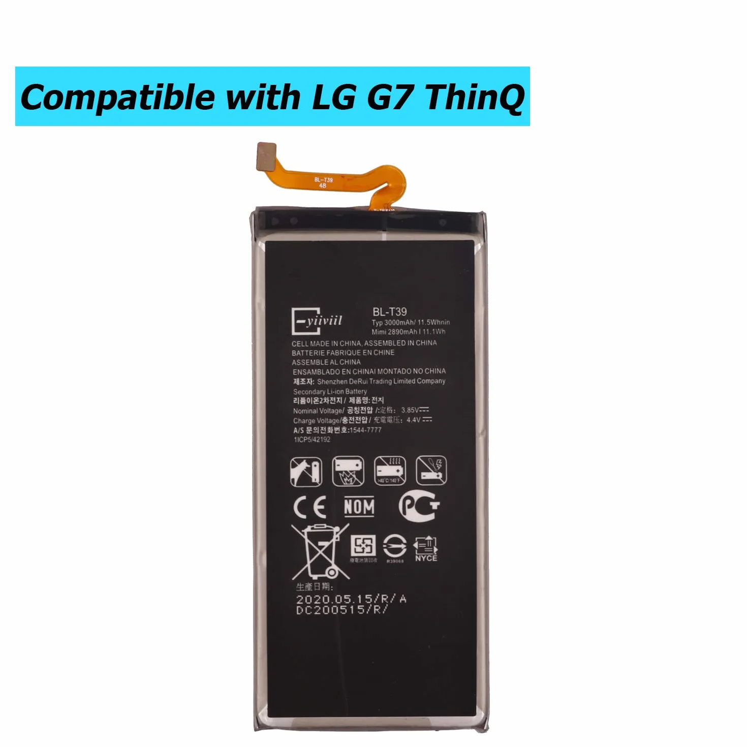 BL-T39 bateria zamienna kompatybilna z LG G7, LG G7, ThinQ G710, LG K30 (2019) LM-X320EMW z zestawem narzędzi