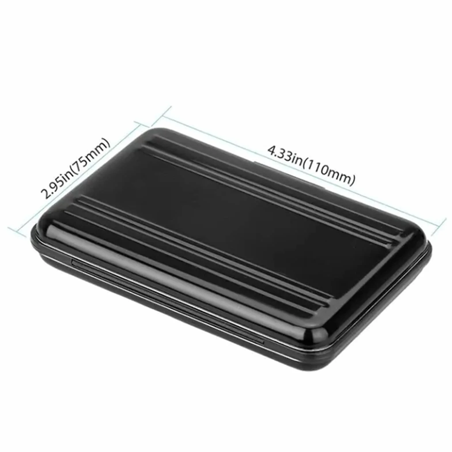 Pudełko do Przechowywania Kart Pamięci, Wytrzymałe, Wodoodporne Aluminiowe Etui na Karty, Czarne, na Karty Pamięci i Małe Karty Pamięci, Idealne do Pracy i Podróży