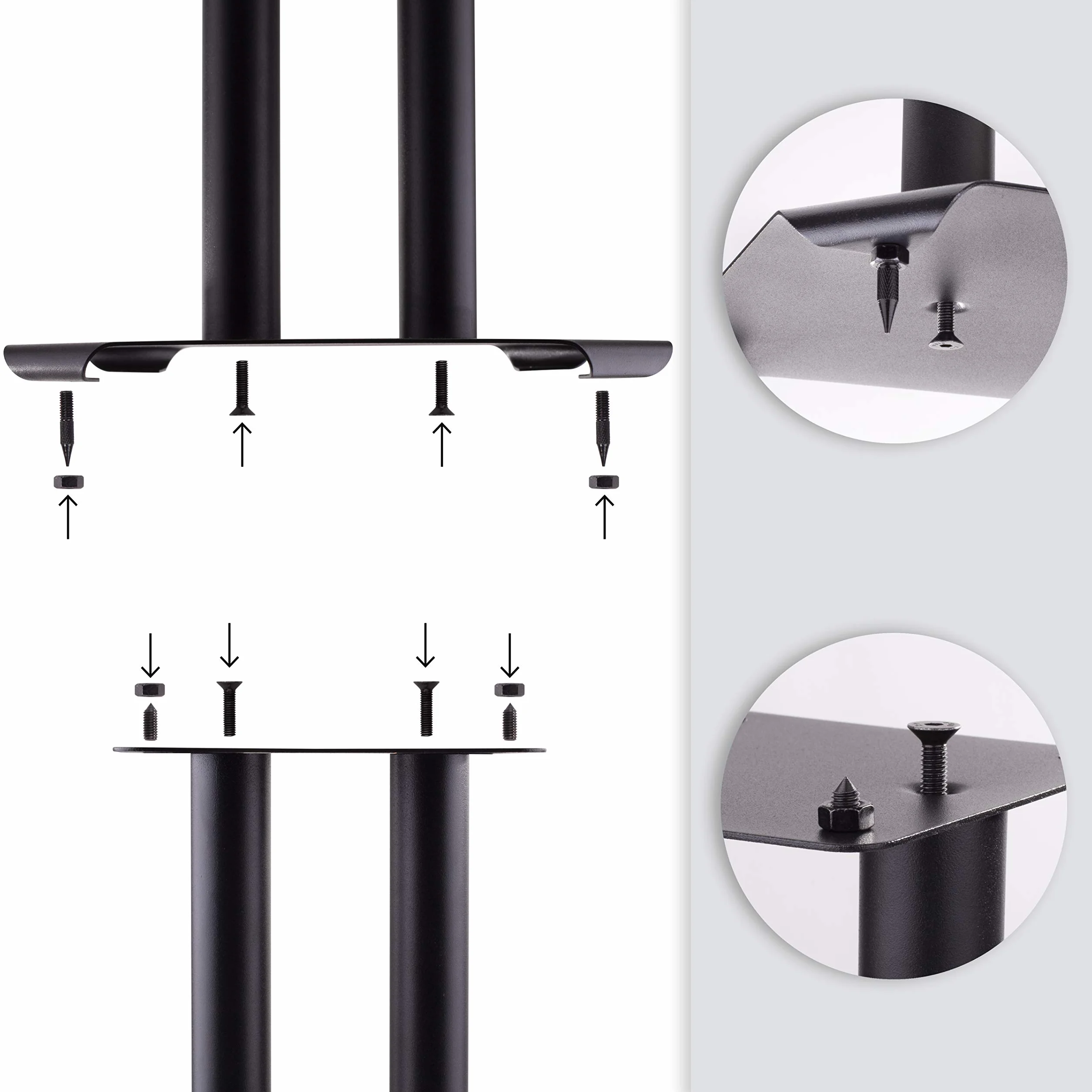 Duronic SPS1022 /60 Stojak do głośników 60 cm wysokości w zestawie 2 sztuki | podstawa na głośniki | stand | kino domowe | demontowalne kolce dla redukcji drgań | do kina domowego Hi-Fi stereo