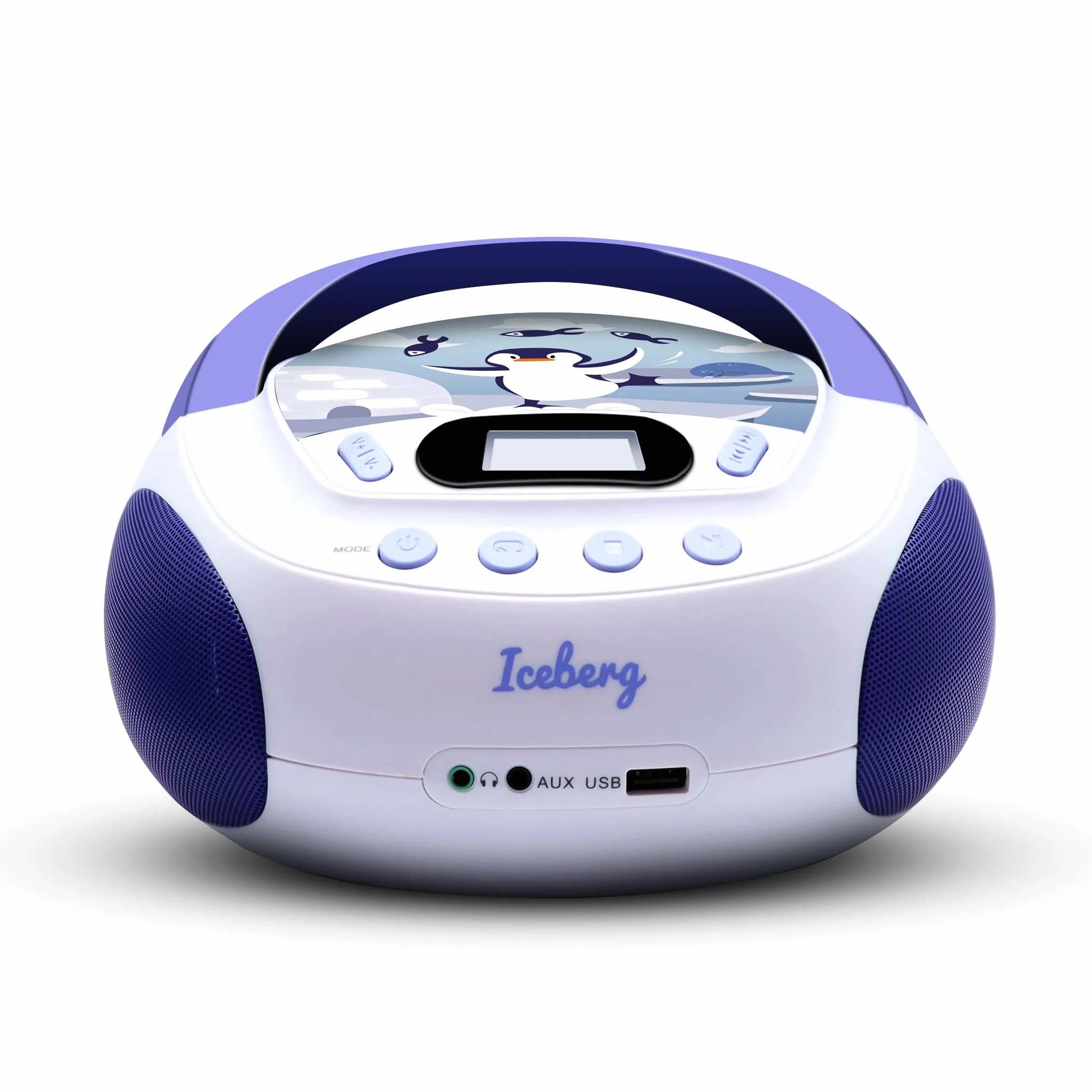 Metronic 477179 Odtwarzacz CD Iceberg MP3 z portem USB i wejściem audio, wyjście słuchawkowe Biały/Niebieski