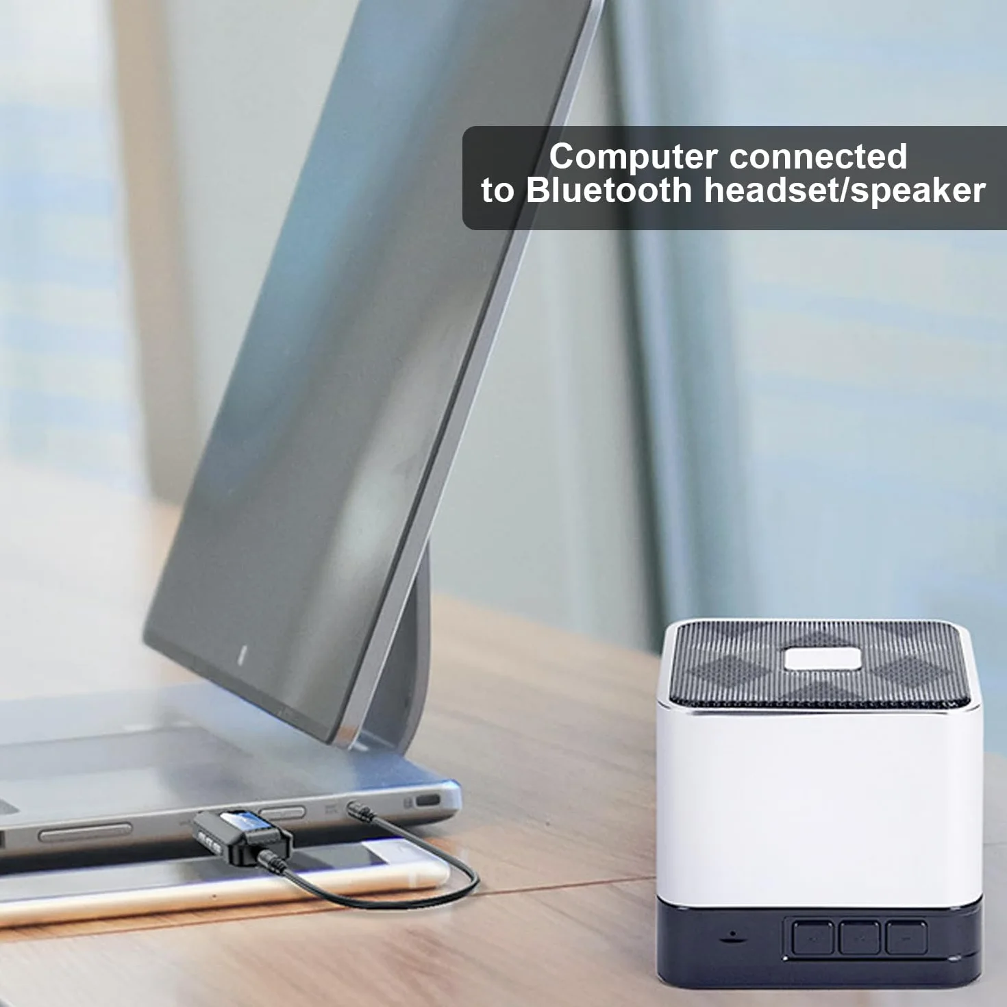 Nizirioo Adapter Bluetooth 5.0: bezprzewodowy transmiter 2 w 1, wtyczka jack 3,5 mm, USB do samochodu, TV, PC, muzyki, słuchawek, głośników, Plug and Play