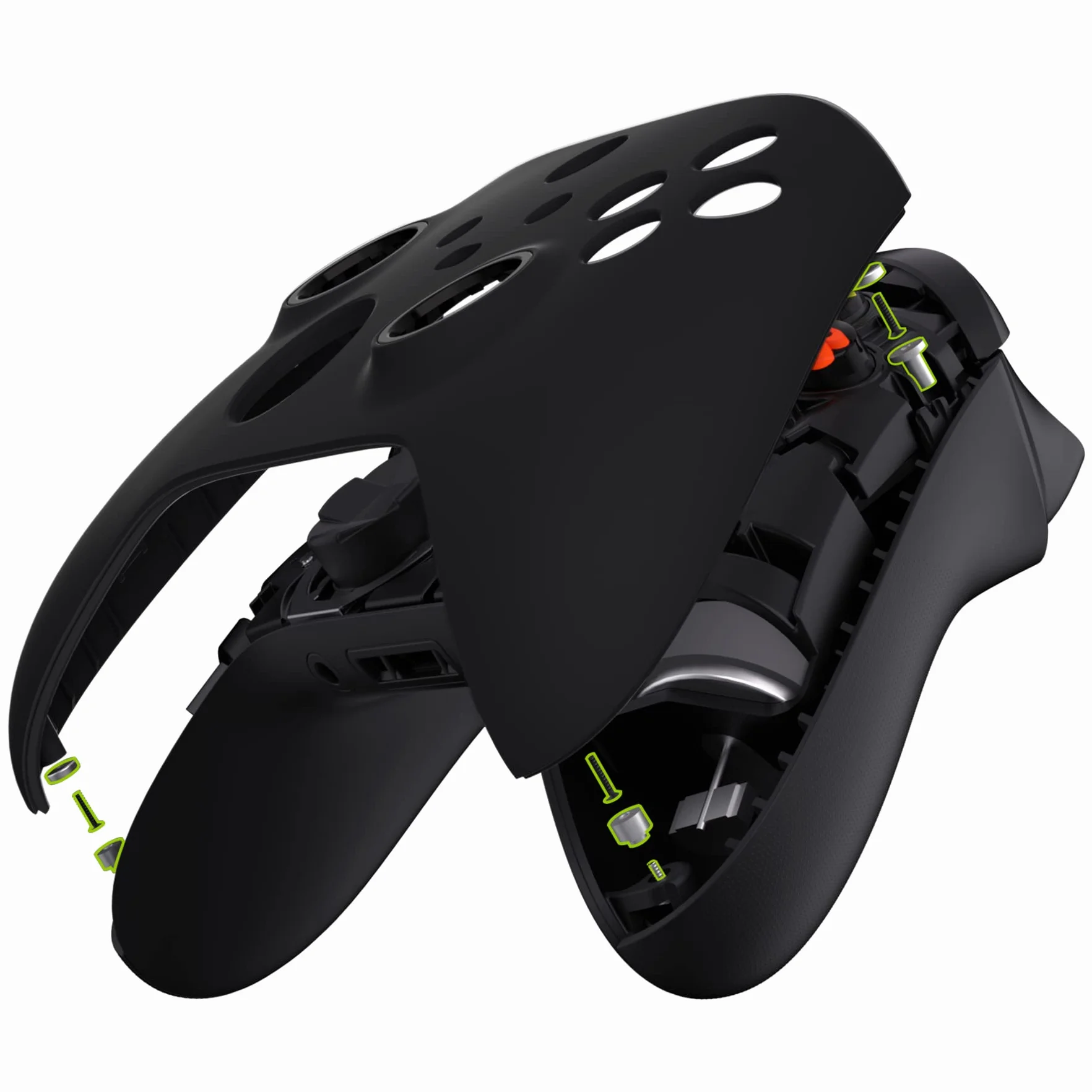 eXtremeRate FaceMag Czarny Magnetic Wymiana Front Housing Shell dla Xbox Series X & S Kontrolera, DIY Faceplate Cover z Accent Rings dla Xbox Core Model 1914 - Kontroler Nie Jest Wliczony W Cenę