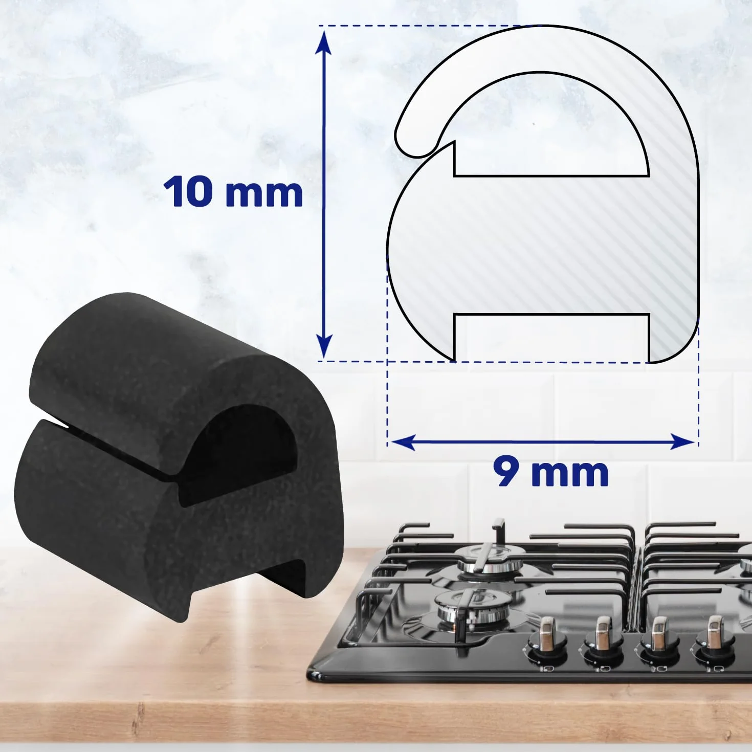 12 Sztuk Gumowe Nóżki do Płyty Grzewczej 9 mm x 10 mm C00039148 dla Ariston 754010095 dla Smeg 50247058006 dla Zanussi - Gwarancja 10 Lat - MONTERAL