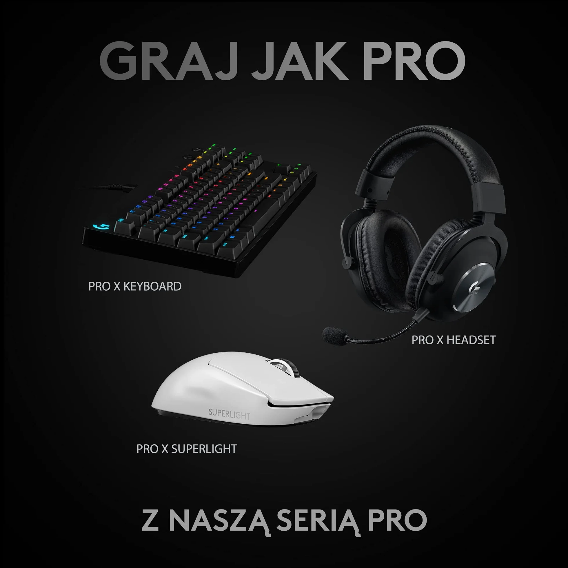 Logitech G PRO X SUPERLIGHT bezprzewodowa mysz gamingowa z czujnikiem HERO 25K, bardzo lekka 63 g, 5 programowalnych przycisków, czas pracy baterii 70 godzin, Zero Additive PTFE Feet, PC/Mac - biała