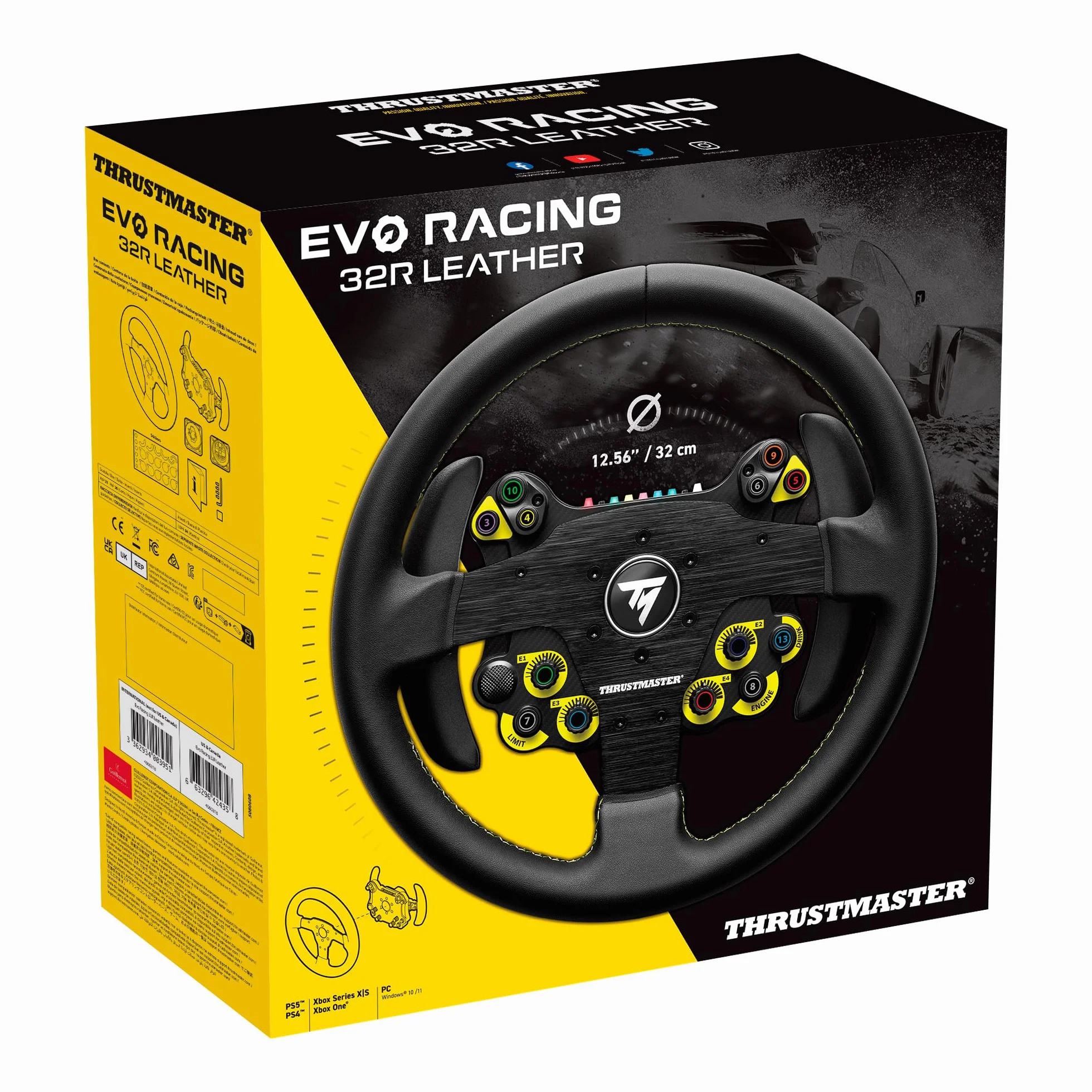 Thrustmaster EVO Racing 32R Skórzana Kierownica z Odłączanym Piastem do PC i Konsol