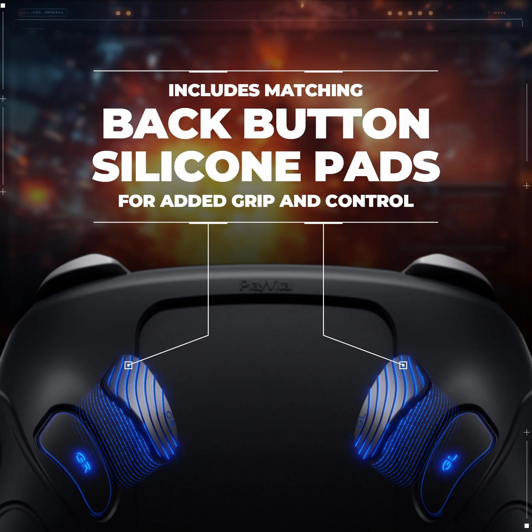 PlayVital Silikonowe Etui Ochronne do Switch 2 Pro z Osłonami na Tylne Przyciski, Nakładkami Joystick, Naklejkami, Antywstrząsowy Grip-Czarny