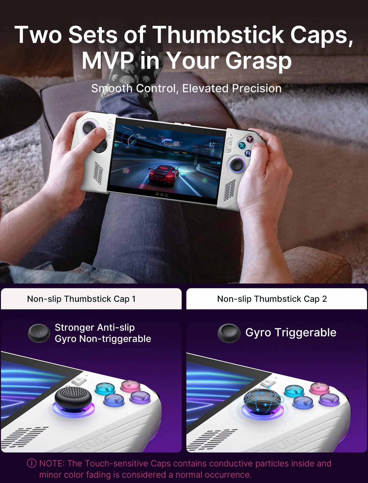 JSAUX Silikonowe etui ochronne kompatybilne z ROG Ally, ROG Ally Grip Skin, ROG Ally Grip Skin, nakładki na kciuki, Back Button Sticky Pad, silikonowe etui, akcesoria Asus Rog Ally 2023 - PC0201