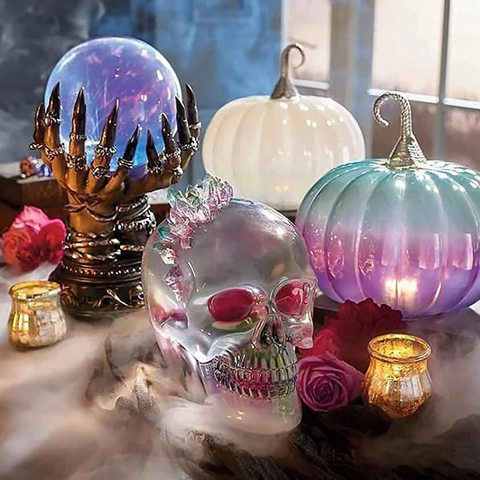 Magic Deluxe Celestial Crystal Ball, Magic Deluxe Celestial Crystal Ball, Halloween Witch Crystal Ball Halloween dekoracja do uzdrawiania, medytacji, rzeźbienia