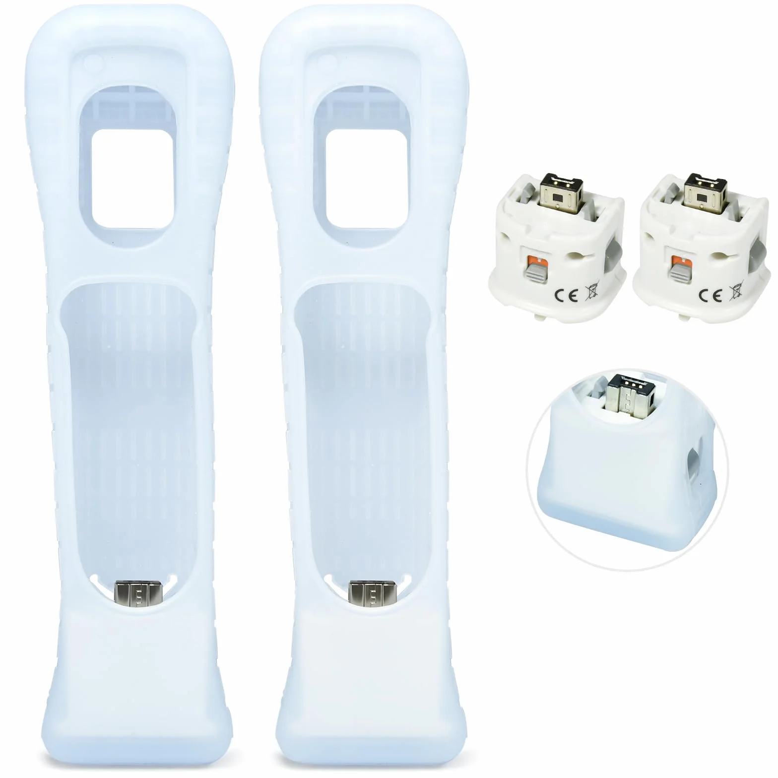 TechKen 2 x adapter Motion Plus z silikonowym czujnikiem do zdalnego sterowania Wii