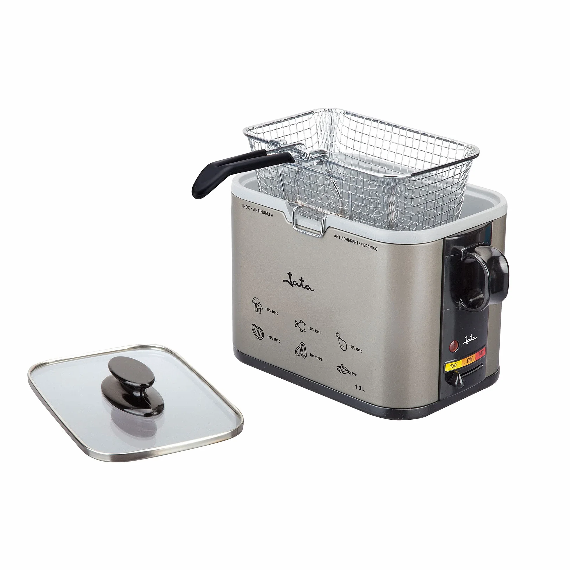 Jata - FR326E - frytkownica, 1000 W, Couleurs Noir/Argent, 1,3 l, kolor czarny/srebrny