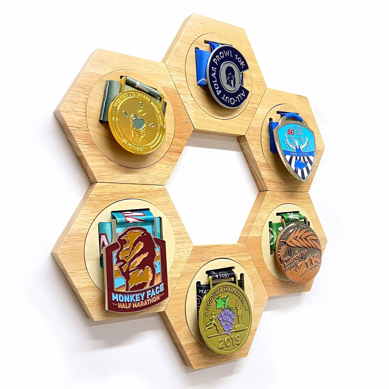 Medal Display Rack Hexagon Medal Storage Holder Prezenty dla Miłości Sportowej