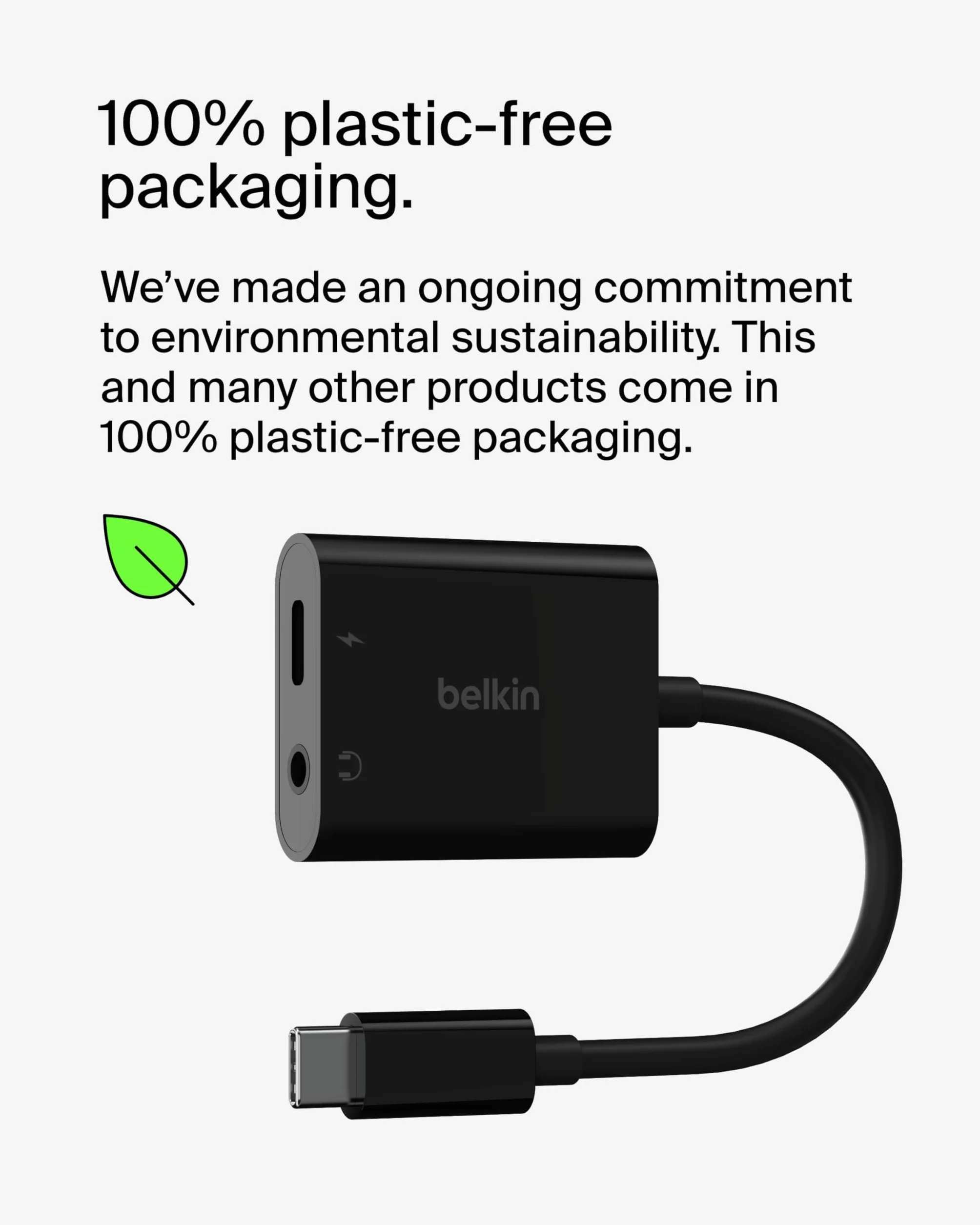 Belkin RockStar™ adapter audio 3,5 mm + USB-C® do ładowania, adapter słuchawkowy z USB-C 60 W, szybkie ładowanie do iPhone'a 15, iPada Pro, Galaxy, Note, Google Pixel, LG, Sony Xperia i innych