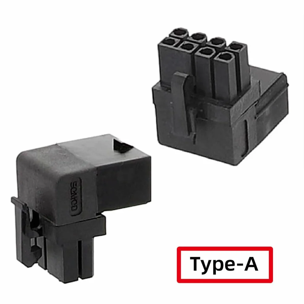 2 sztuk/partia ATX 8P męski na żeński 90 stopni w górę w dół kątowy adapter nagłówka do karty graficznej GPU