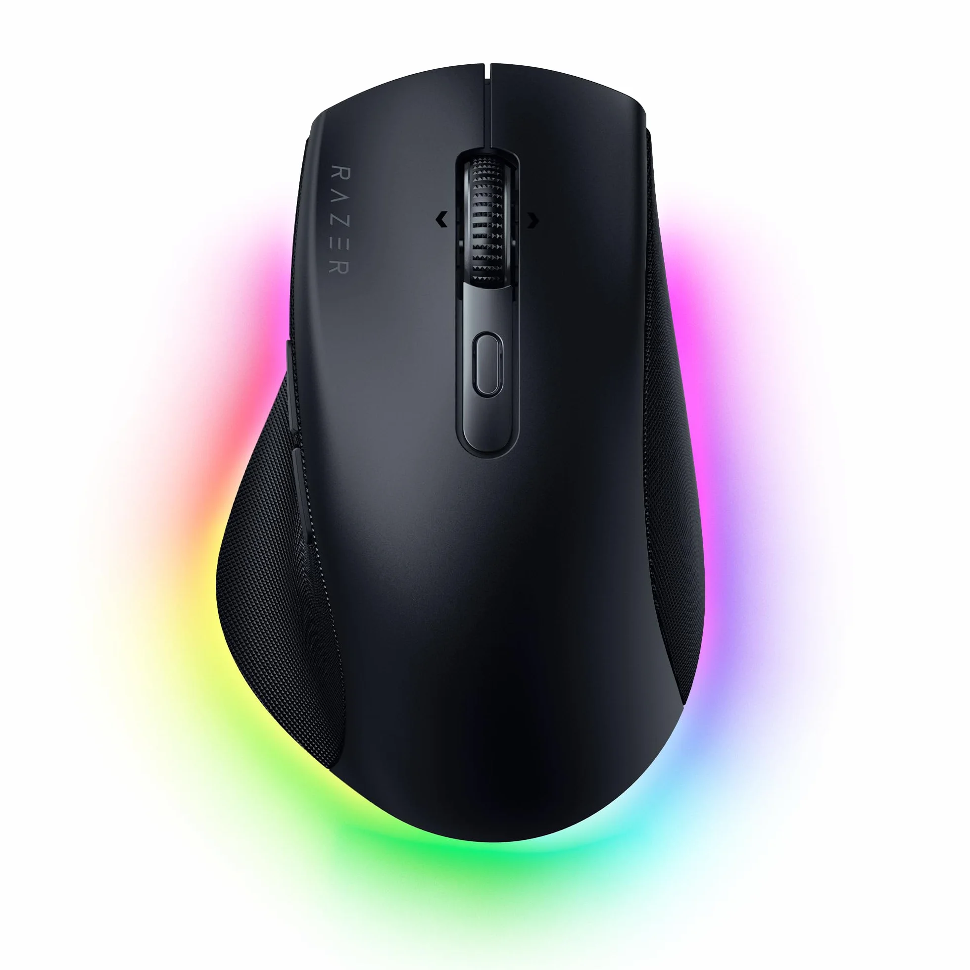 Razer Pro Click V2 - bezprzewodowa ergonomiczna mysz - AI Prompt Assist - czujnik optyczny 30K - 3,5 miesiąca pracy na baterii (14 stref Chroma RGB, przechylane kółko HyperScroll) Czarny