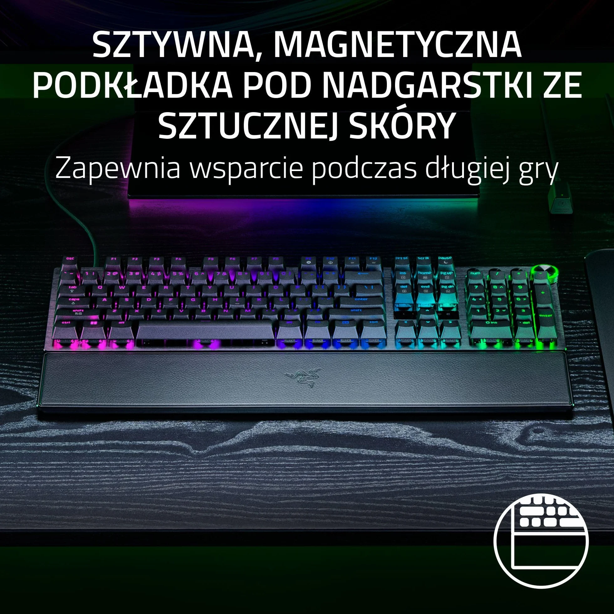 Razer Huntsman V3 Pro 8KHz mechaniczna klawiatura gamingowa 8KHz HyperPolling pomarańczowe przełączniki dotykowe Snap Tap Rapid Trigger QWERTY US Czarny