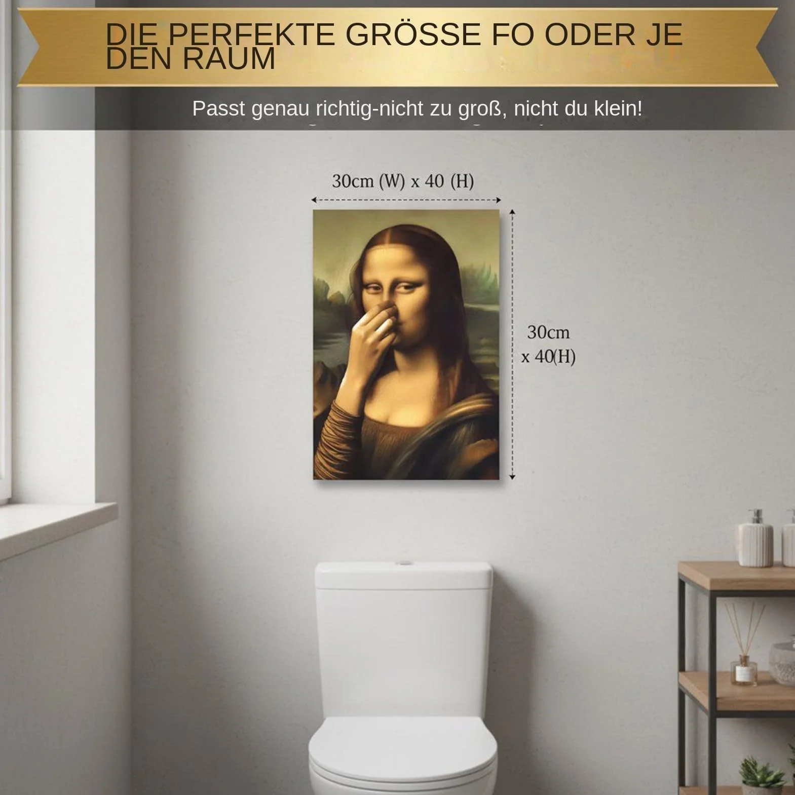 Plakat Mona Lisa z gestem od nosa do nosa 30x40 cm ironiczna dekoracja ścienna