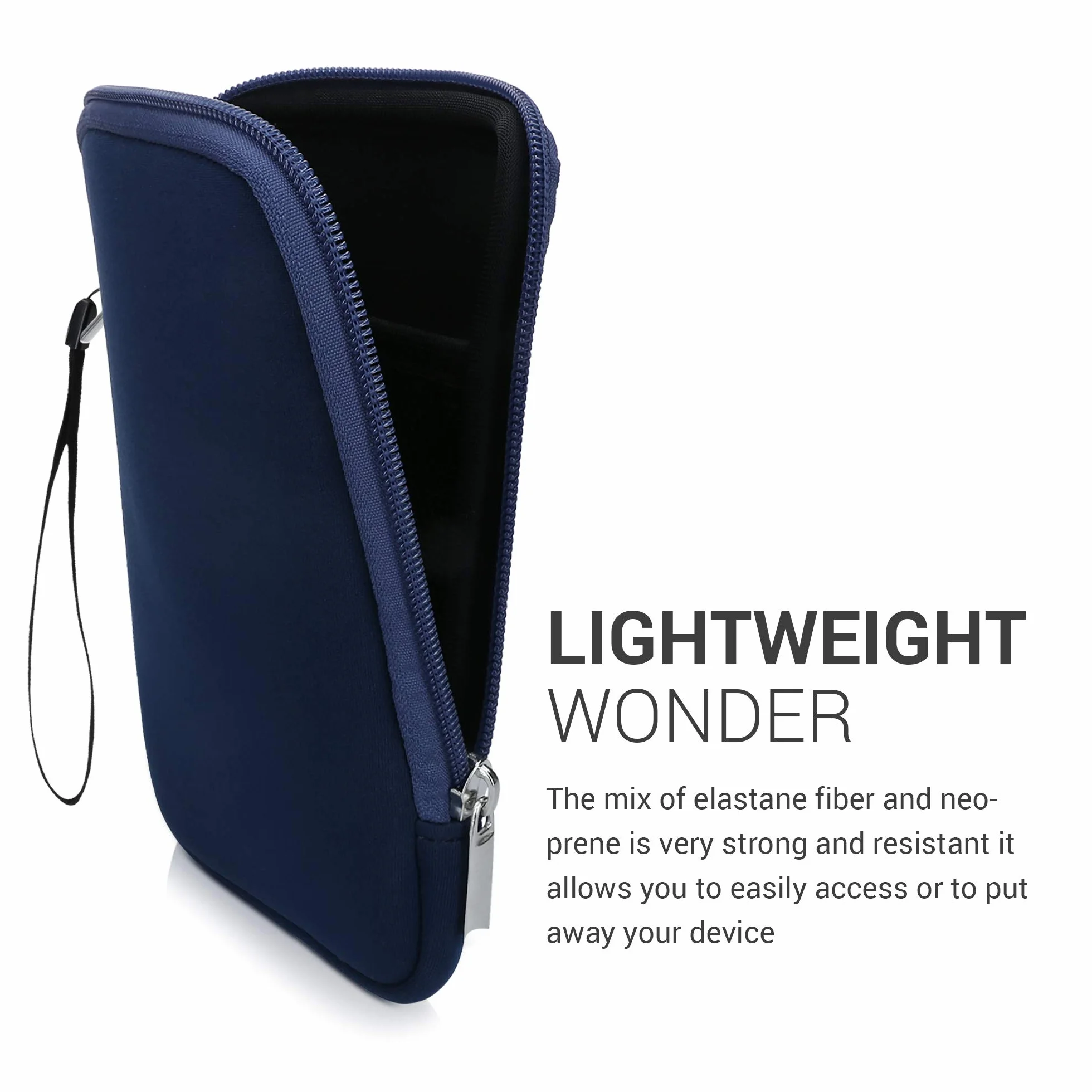 kwmobile Etui ochronne do czytnika e-booków - neoprenowe etui pokrowiec ochronny ciemnoniebieski - wymiary wewnętrzne 17 x 12 x 2 cm