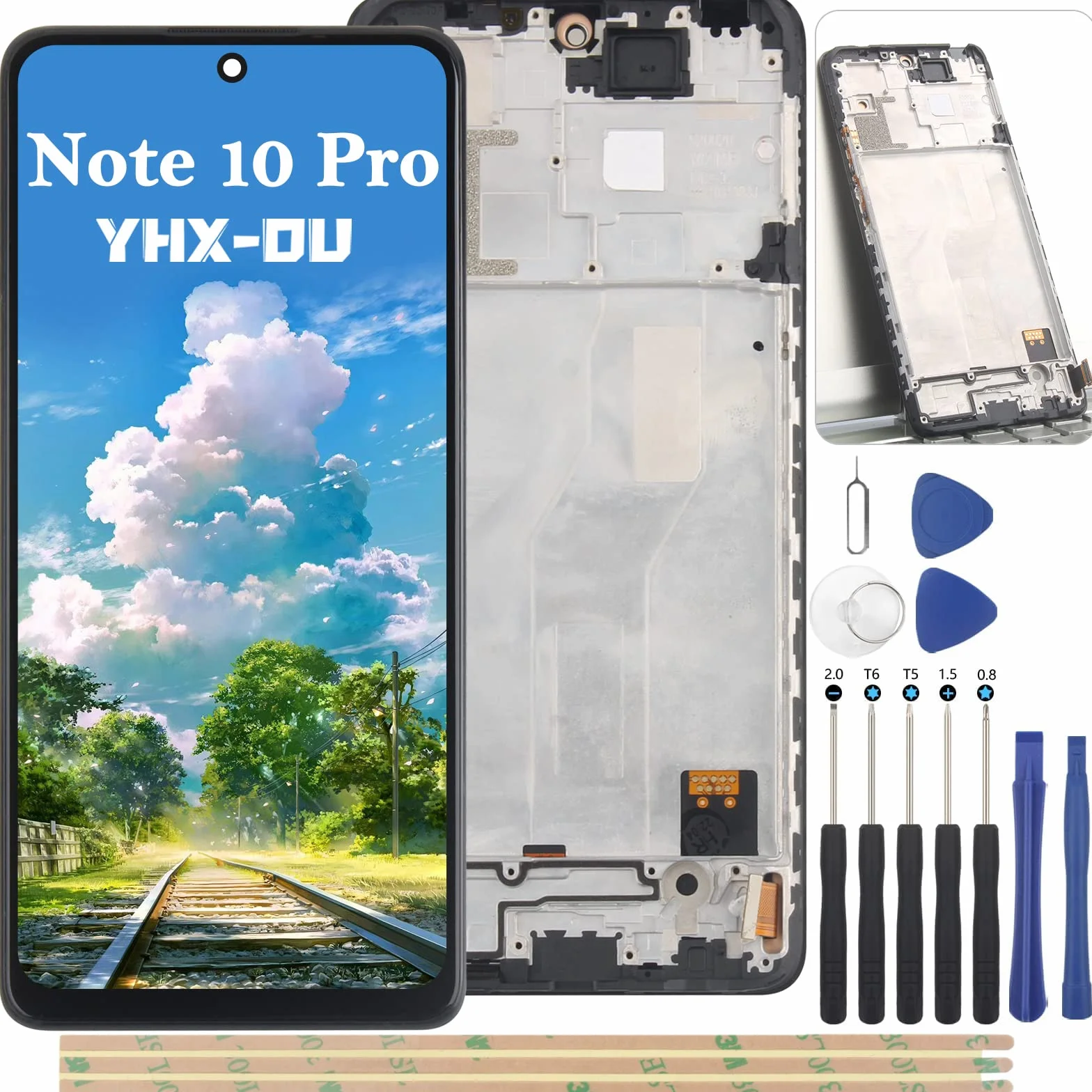 6,67 cala ekran dotykowy LCD dla Xiaomi Redmi Note 10 Pro 4G Kompletny ekran z czarną obudową + narzędzie instalacyjne + Redmi Note 10 Pro 4G szkło hartowane