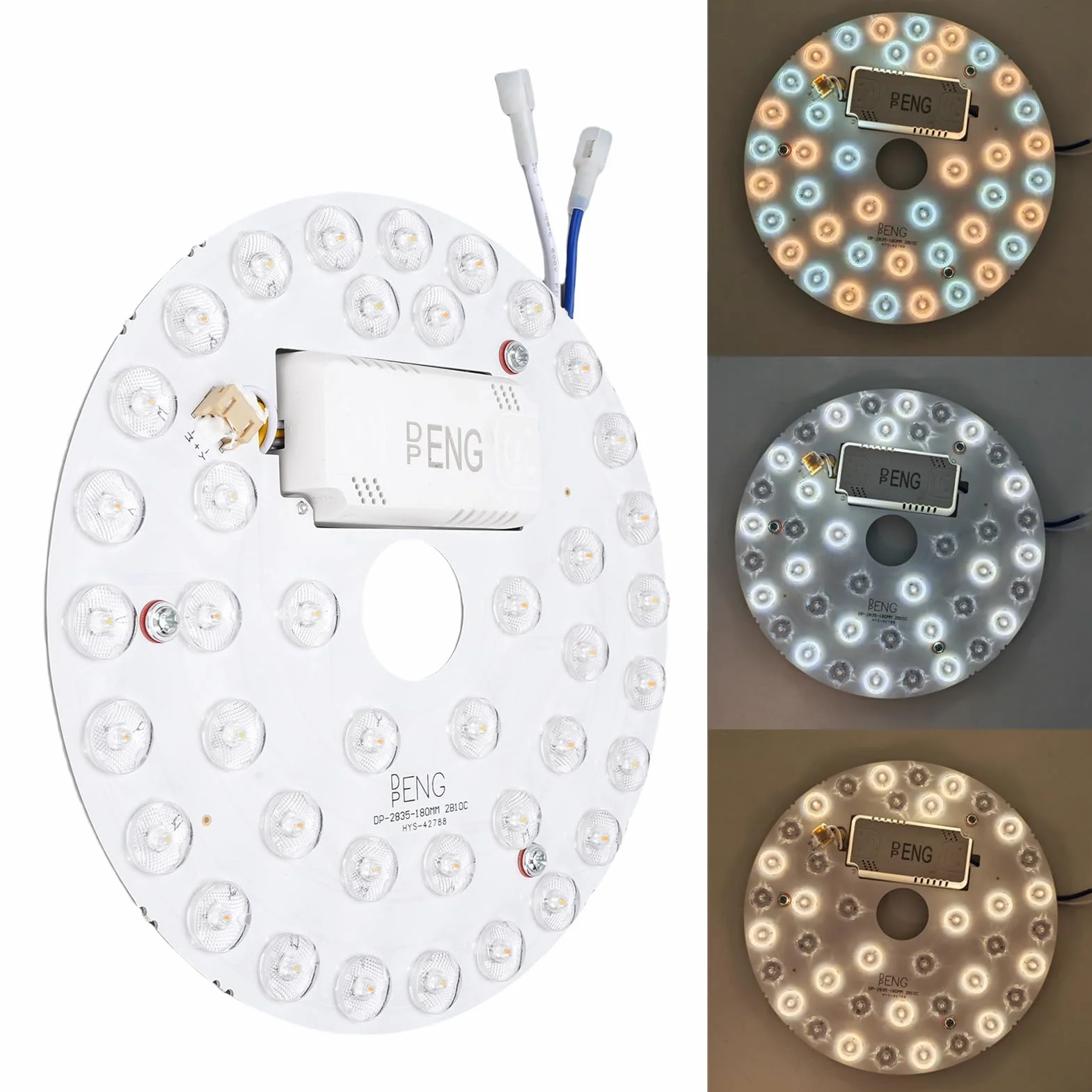 7,1 -calowy Wentylatory LED wentylatora sufitowego, wymiana światła LED, 18W 3CCT 3000K 4200K 6500K Zestaw wentylatora sufitowego, Zestaw okrągłego silnika LED,