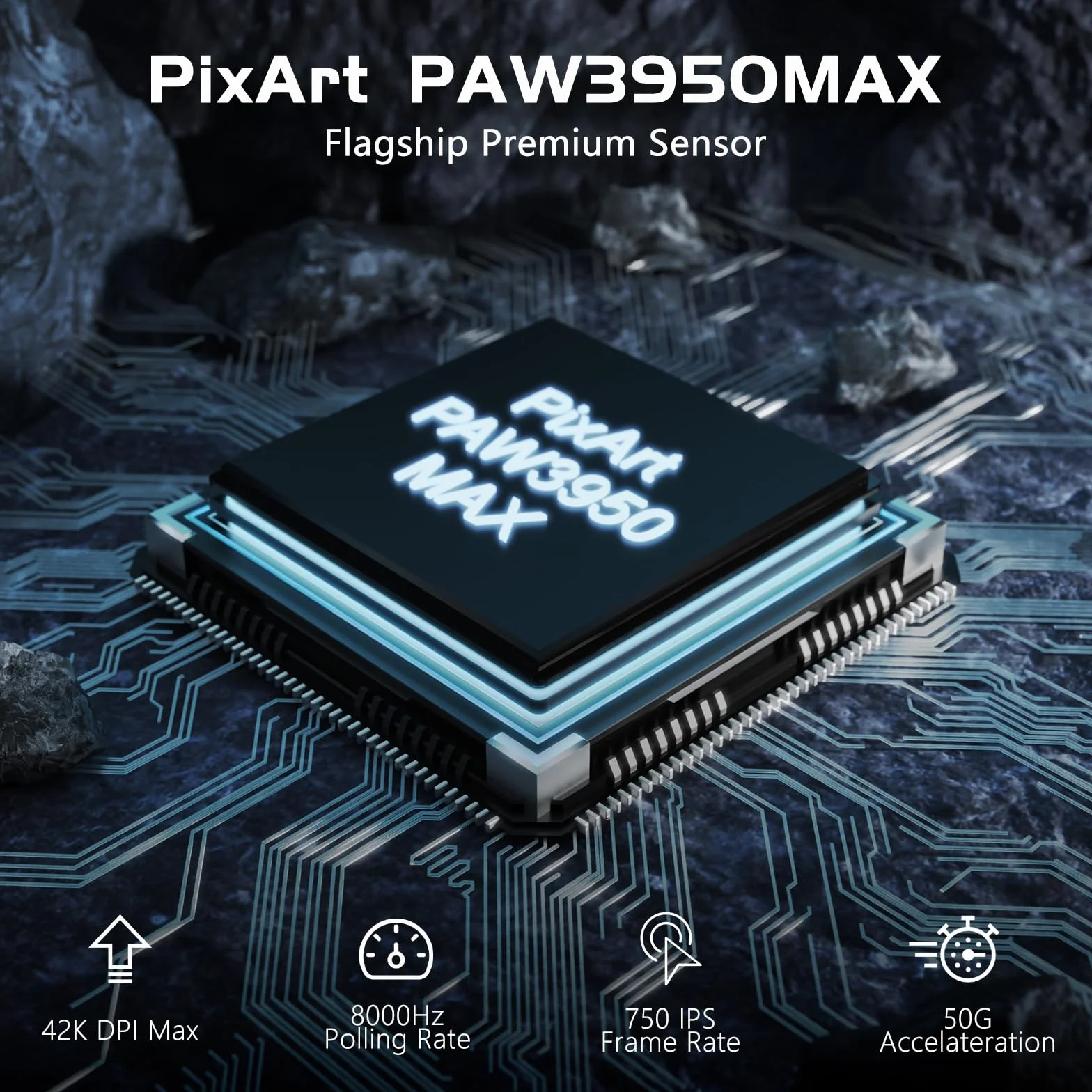 ATTACK SHARK R6 Bezprzewodowa mysz do gier 8KHz, SUPERLIGHT 42g, Nordic 52840 MCU, czujnik do gier PixArt PAW3950MAX, BT/2.4G /Przewodowy, 6 regulowanych DPI do 42000, akumulator 250mAh(czarny)