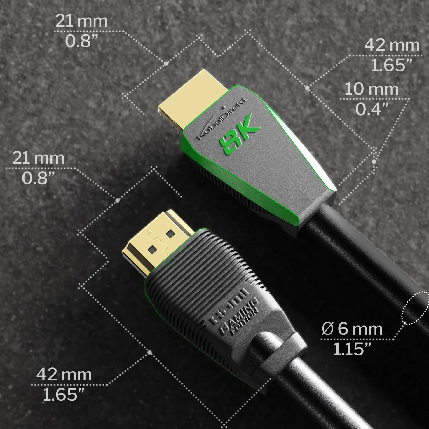 KabelDirekt – Kabel 8K HDMI 2.1, certyfikowana edycja dla graczy – 3 m (Ultra High Speed/48G, 10K, 8K lub ultra szybkie 144Hz@4K, optymalne dla PS5/Xbox i Gaming PC, Monitor/TV, szary)