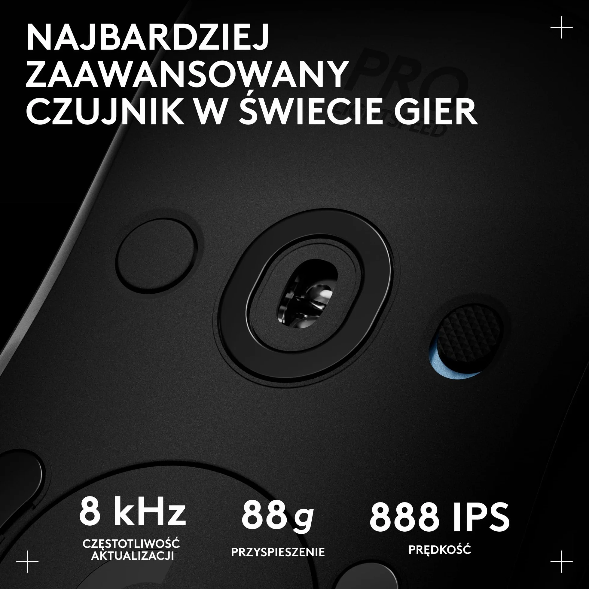 Logitech G PRO 2 LIGHTSPEED, bezprzewodowa mysz do gier, oburęczna, z maks. 4 konfigurowalnymi, przełączanymi magnetycznymi przyciskami bocznymi, czujnikiem 44K DPI, ładowaniem USB-C, PC/Mac - Czarny
