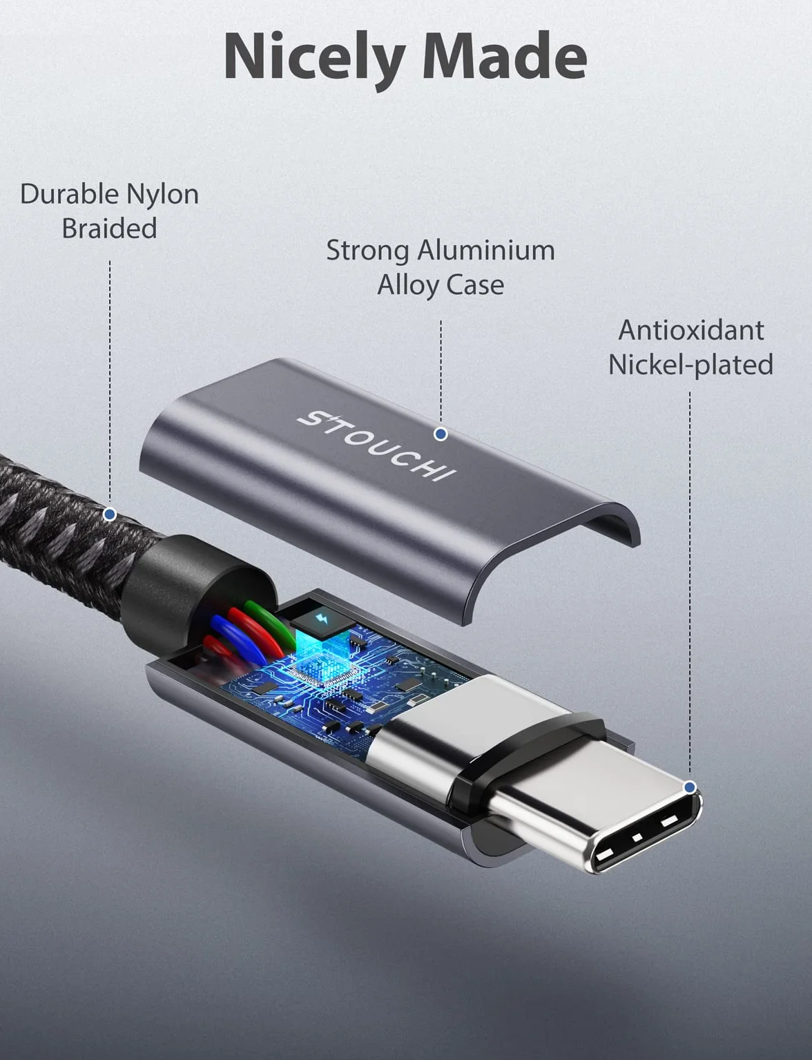 Stouchi przedłużacz USB C 6 FT 1,84 M męski na żeński kabel do szybkiego ładowania transmisji danych audio kompatybilny z przełącznikiem Thunderbolt 3 Mac Book Pro Google Pixel 5 2 XL 3