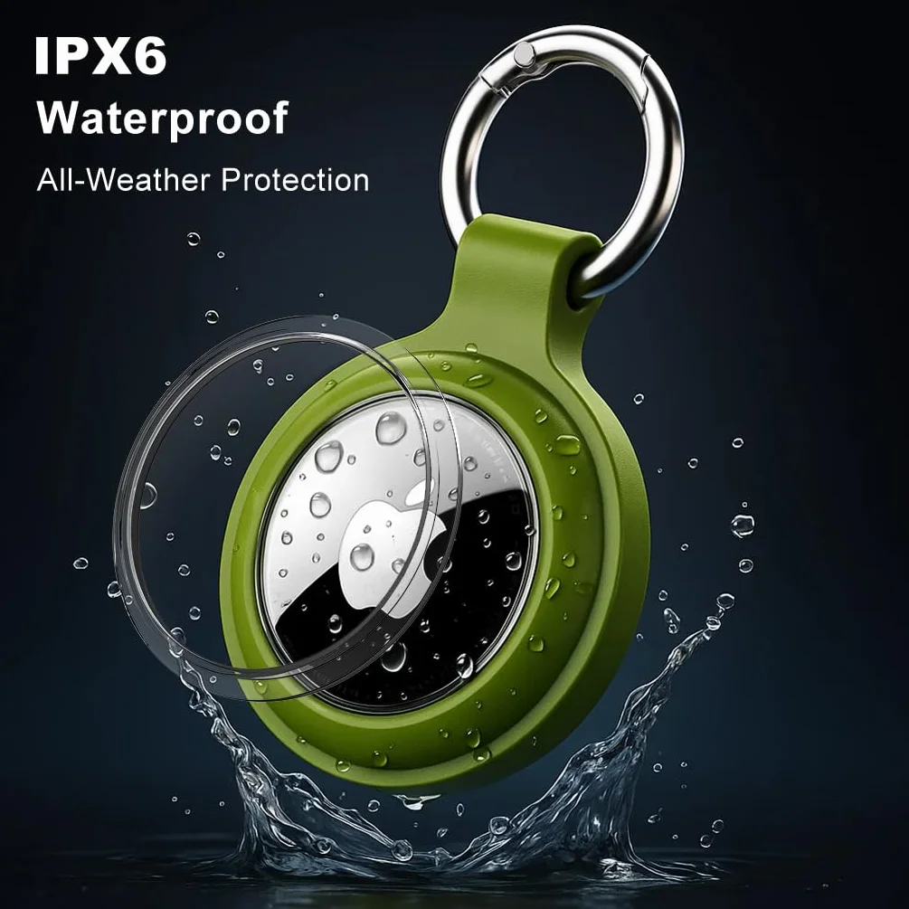 [4 szt.] Etui na Apple AirTag, Wodoszczelne IPX6, Odporne na Zarysowania i Upadek, na Klucze, Bagaż, Zwierzęta