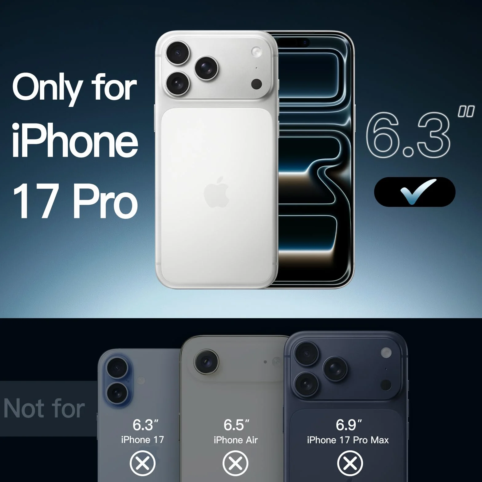 JETech Etui dla iPhone 17 Pro 6,3 Cala, Nieżółknące Odporne na Wstrząsy na Bumper Telefonu Osłona, Odporny na Zarysowania Przejaśniać Tył (Przezroczyste)