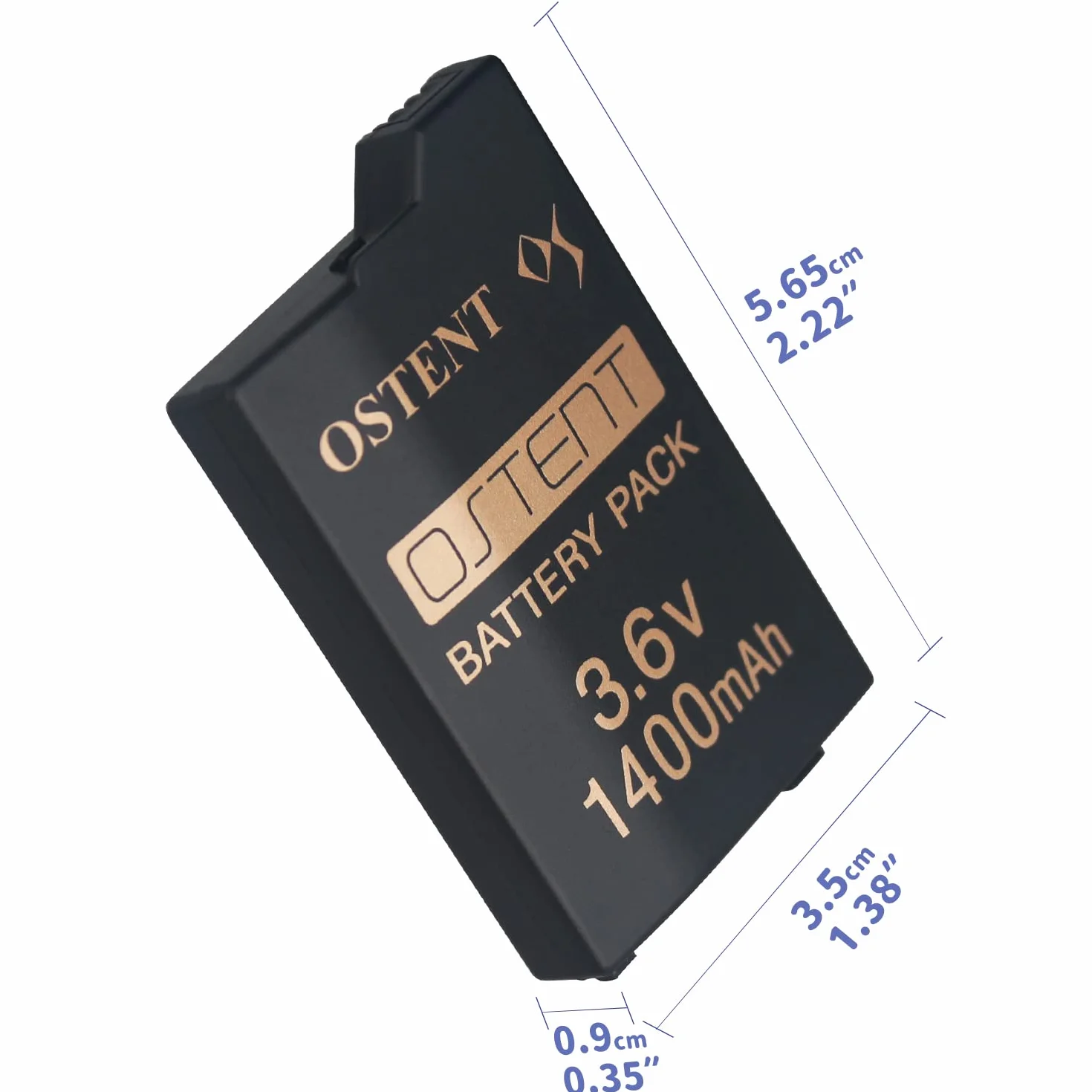 OSTENT Prawdziwy 1400 mAh 3,6 V litowo-jonowy polimerowy akumulator zastępczy wersja ulepszona dla Sony PSP 2000/3000 PSP-S110 konsoli do gier wideo