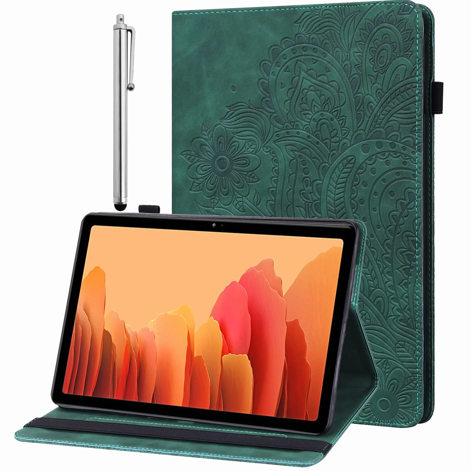 Etui do Lenovo Tab M8 4. generacji 8 cali tablet etui ochronne z rysikiem Stylus - ultra cienkie etui z funkcją stojaka Flip Cover skóra PU Lenovo Tab M8 4. generacji 8 cali TB-300FU etui (zielone)