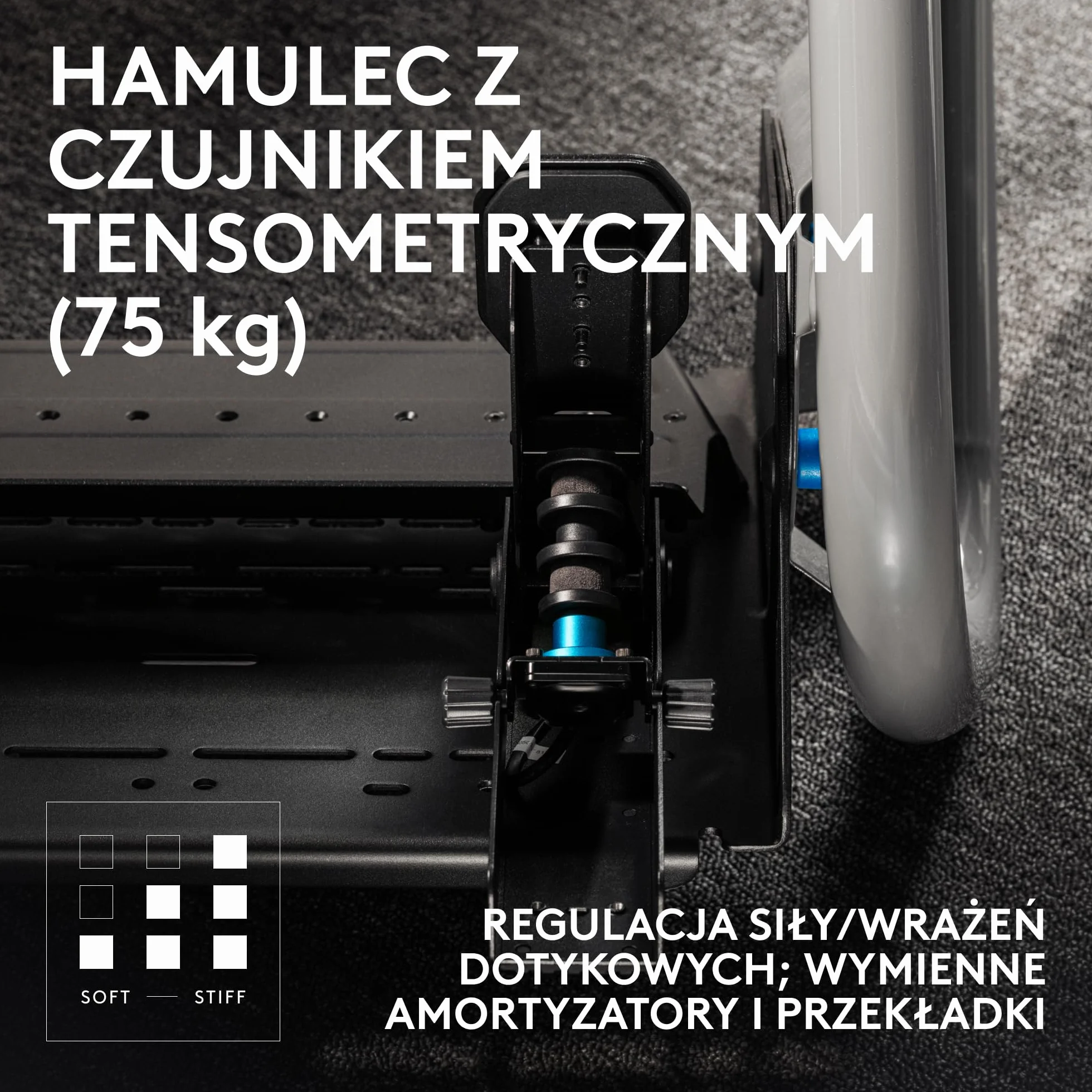 Logitech G RS Pedals Pedały wyścigowe do symulatorów z hamulcem czujnikiem tensometrycznym 75 kg regulowane pozycje modułowa konstrukcja stalowa rama Czarny