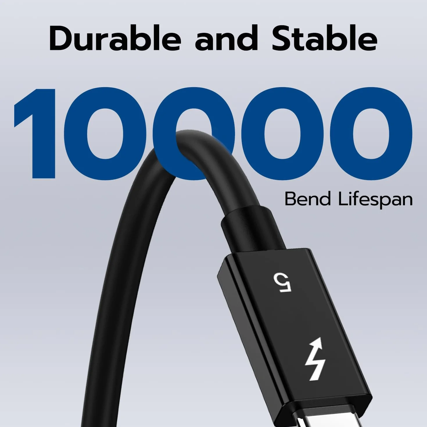 Mcbazel Thunderbolt 5 Kabel typu C, 240 W i 120 Gbps, pojedynczy kabel wideo 16K@30 Hz i podwójny 6K/8K@60 Hz do urządzeń USB 4.0, USB-C, Mac, iMac, laptopów, PC i smartfonów, 1M