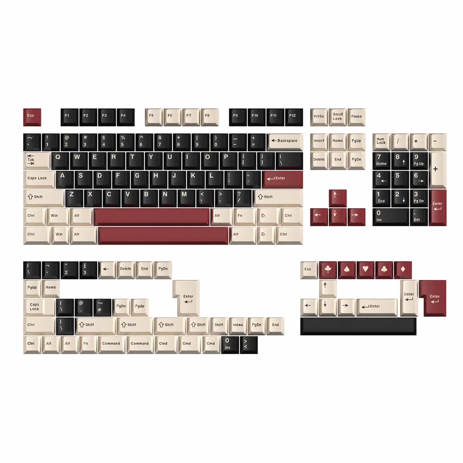 172 klawisze Doubleshot Keycap Cherry Profile Rome zestaw nasadek klawiszy pasuje do 61/64/87/104/108 Cherry Mx Switches klawiatura mechaniczna