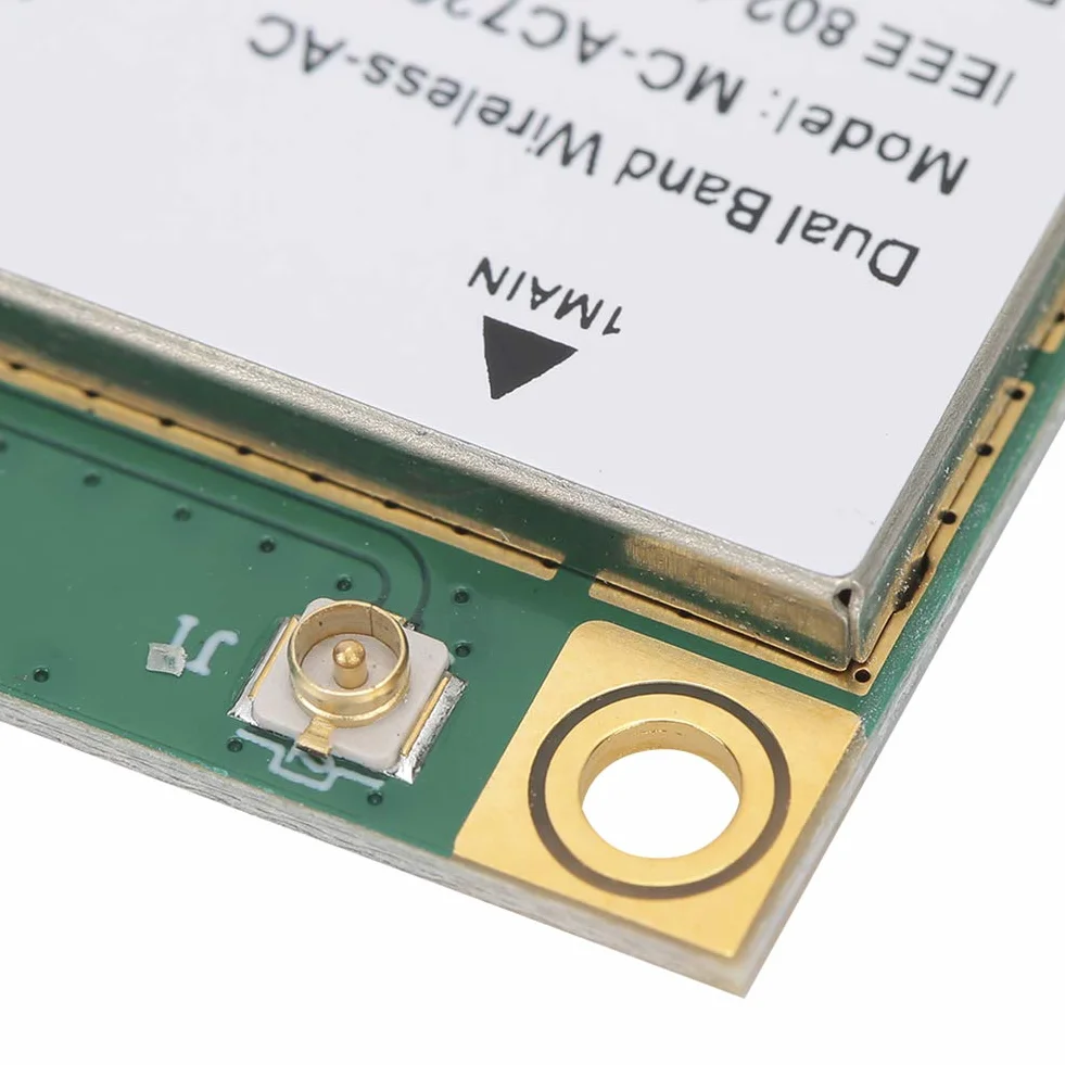 Fdit Sieciowa karta Bluetooth, dwuzakresowy bezprzewodowy adapter WiFi AC 7265, 2,4 G 300 Mb/s/5G 867 Mbps High Speed Bluetooth 4.2, 802.11a/b/g/n/AC PCI-E Half Mini Card