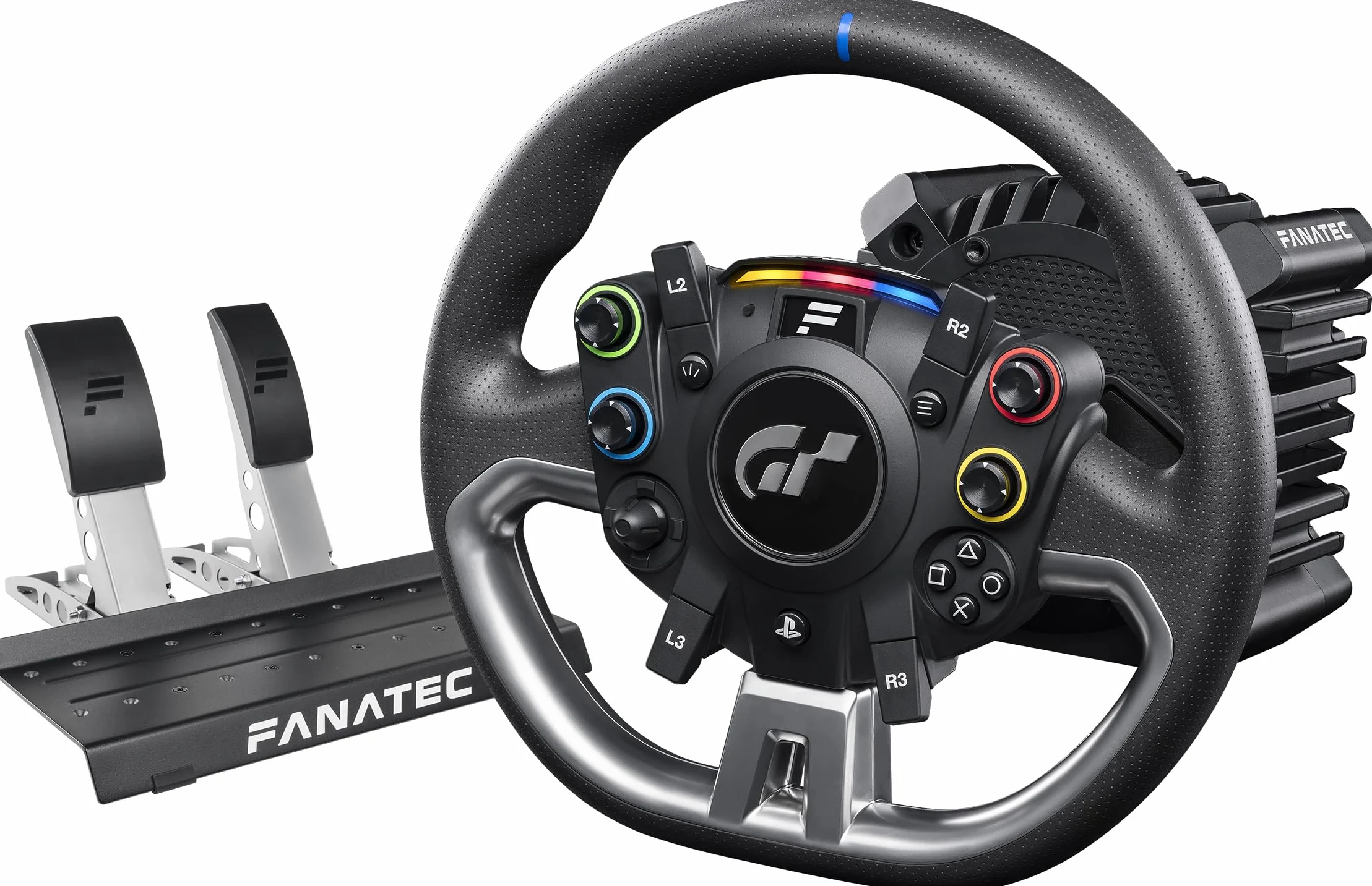 FANATEC Gran Turismo DD Pro Sim Racing, podstawa i pedały, napęd bezpośredni 5 nm, zestaw 2 pedałów do PC, PS5, PS4
