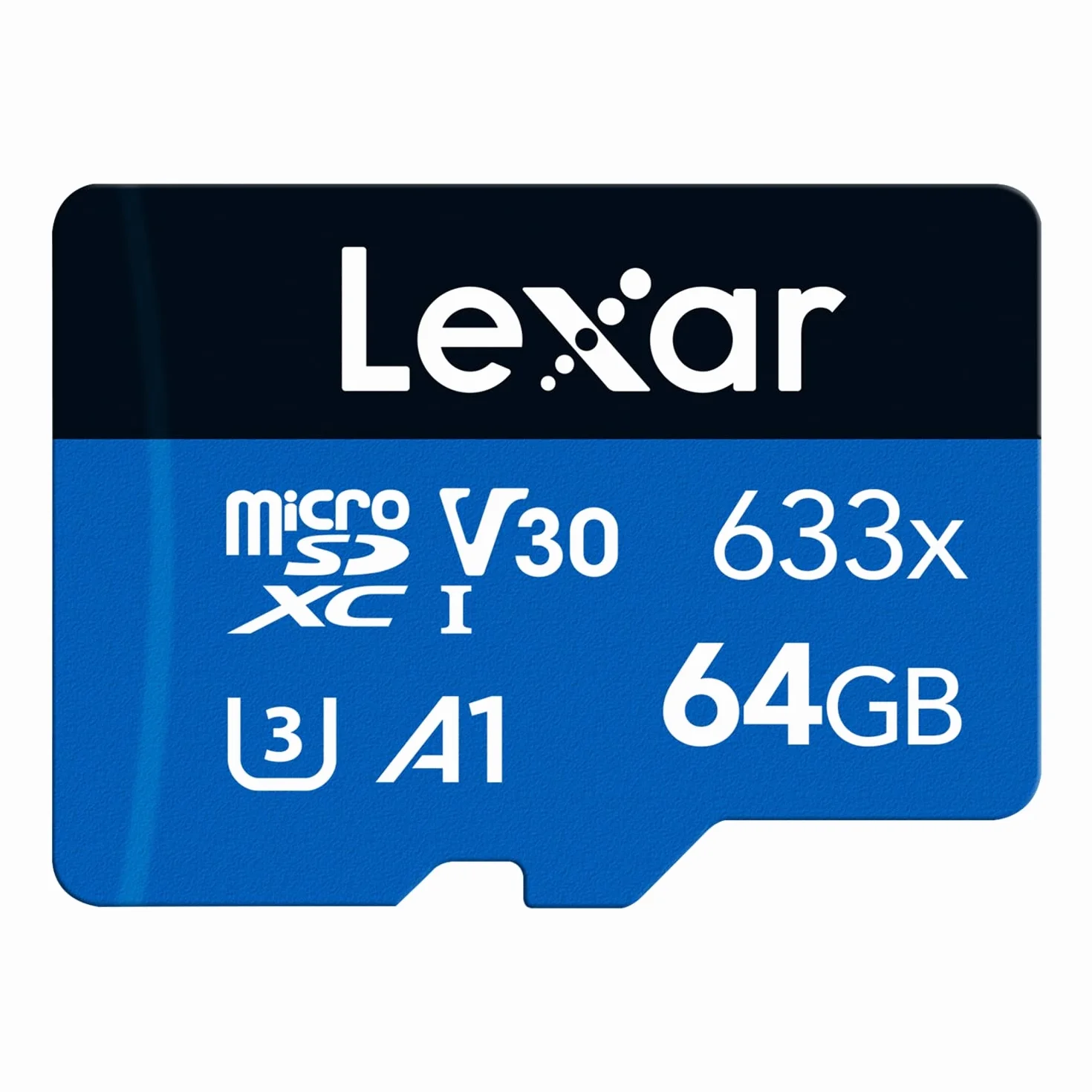 Lexar 633x 64 GB Micro SD Karta, microSDXC Karta Pamięci UHS-I, bez adaptera SD, microSD Karty odczytem do 100 MB/s, A1, C10, U3, V30, Kartą TF do Smartfonów/Tabletów/Kamera IP (LMS0633064G-BNNAA)