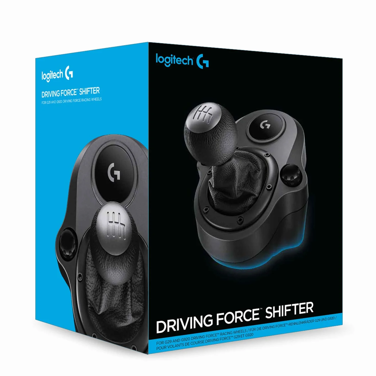 Logitech G Driving Force Racing Wheels Shifter do G29, G920 i G923, 6 biegów, wciskany bieg wsteczny, konstrukcja ze stali i skóry - Czarny