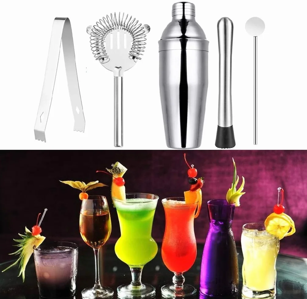 Goldge Zestaw do koktajli 12 sztuk shaker ze stali nierdzewnej 750 ml akcesoria barowe