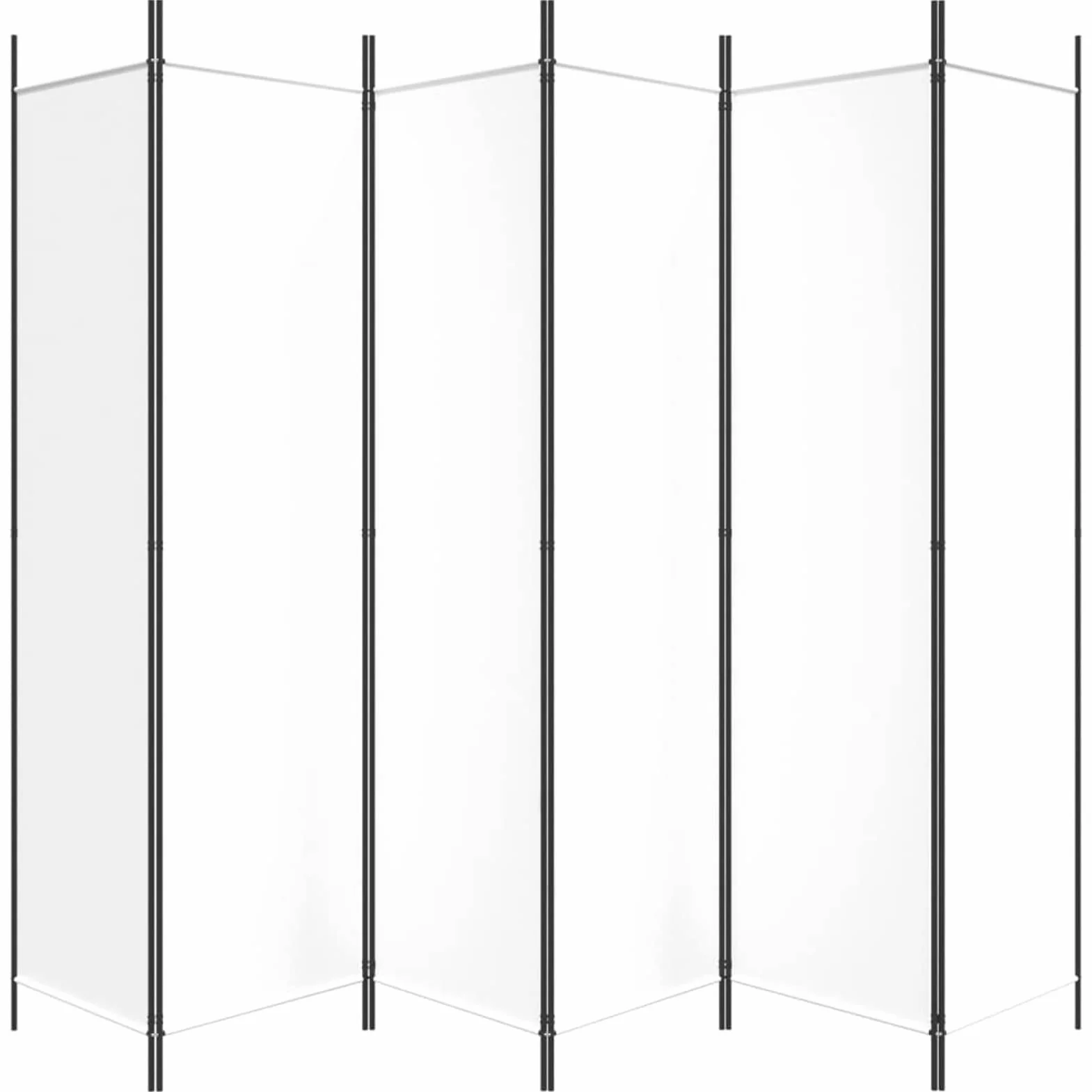 Biombo Przegroda 6-panelowa Biały 300x200 cm Rozdzielacz Pomieszczenia